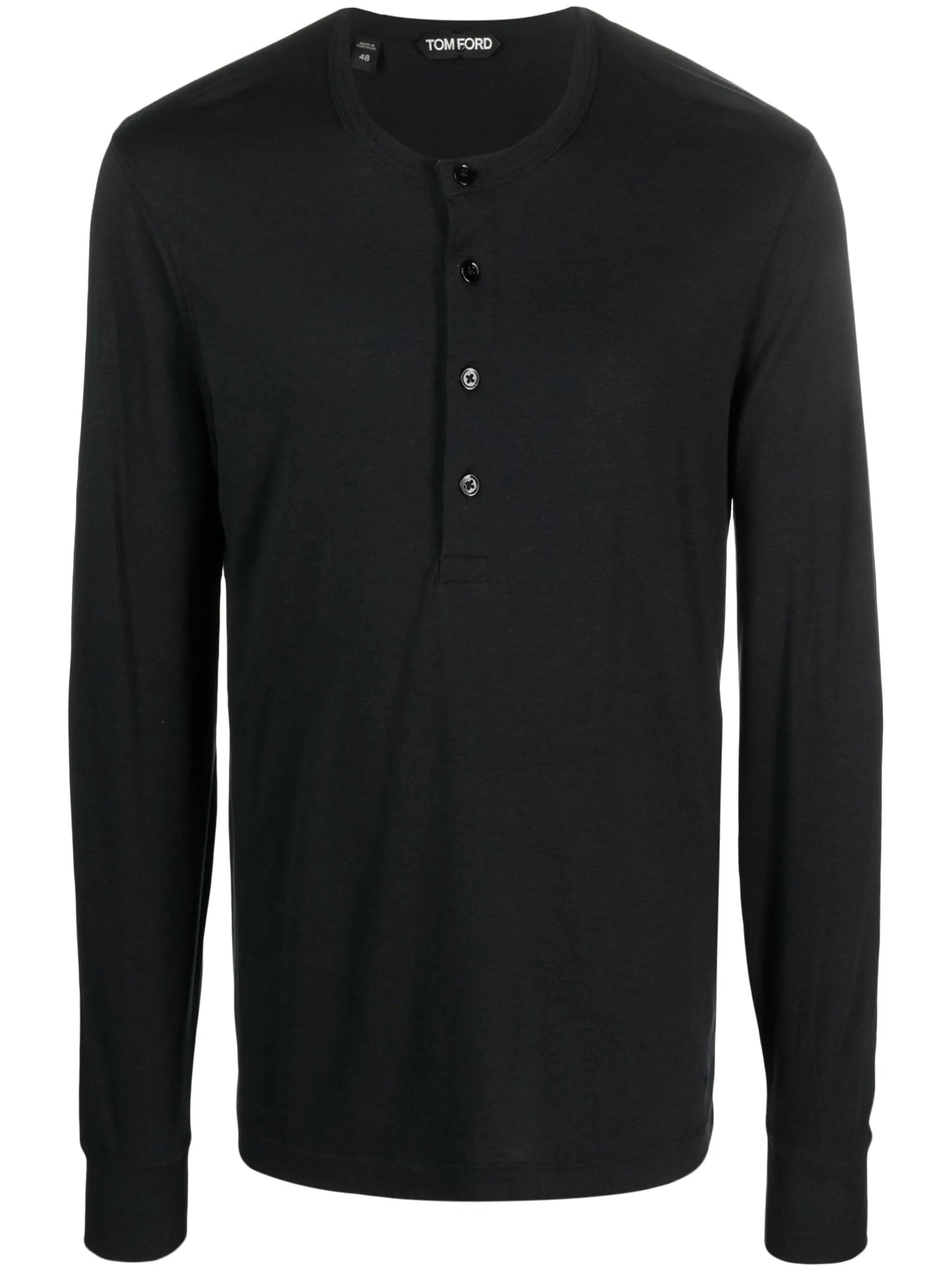 long-sleeve Henley T-shirt