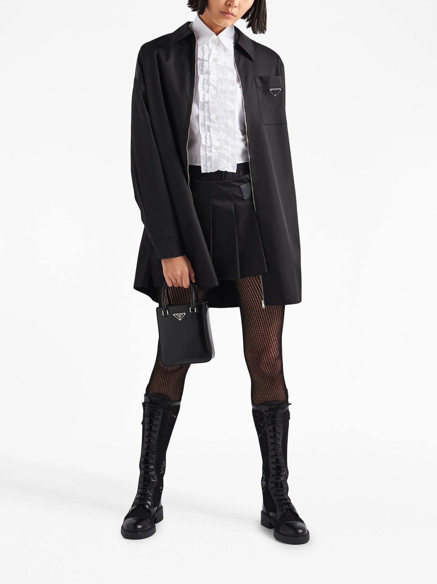 Re-Nylon gabardine shirt