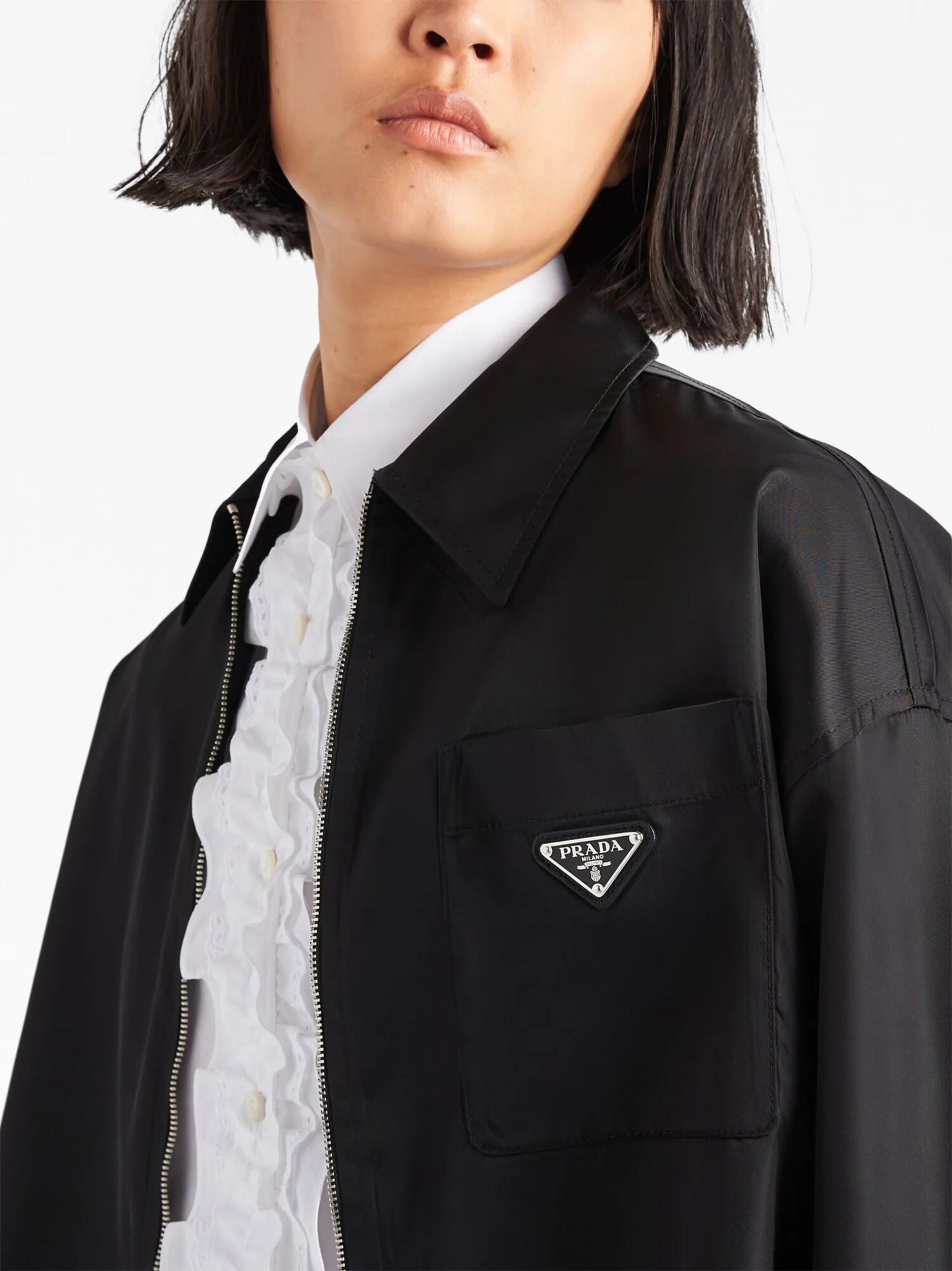 Re-Nylon gabardine shirt