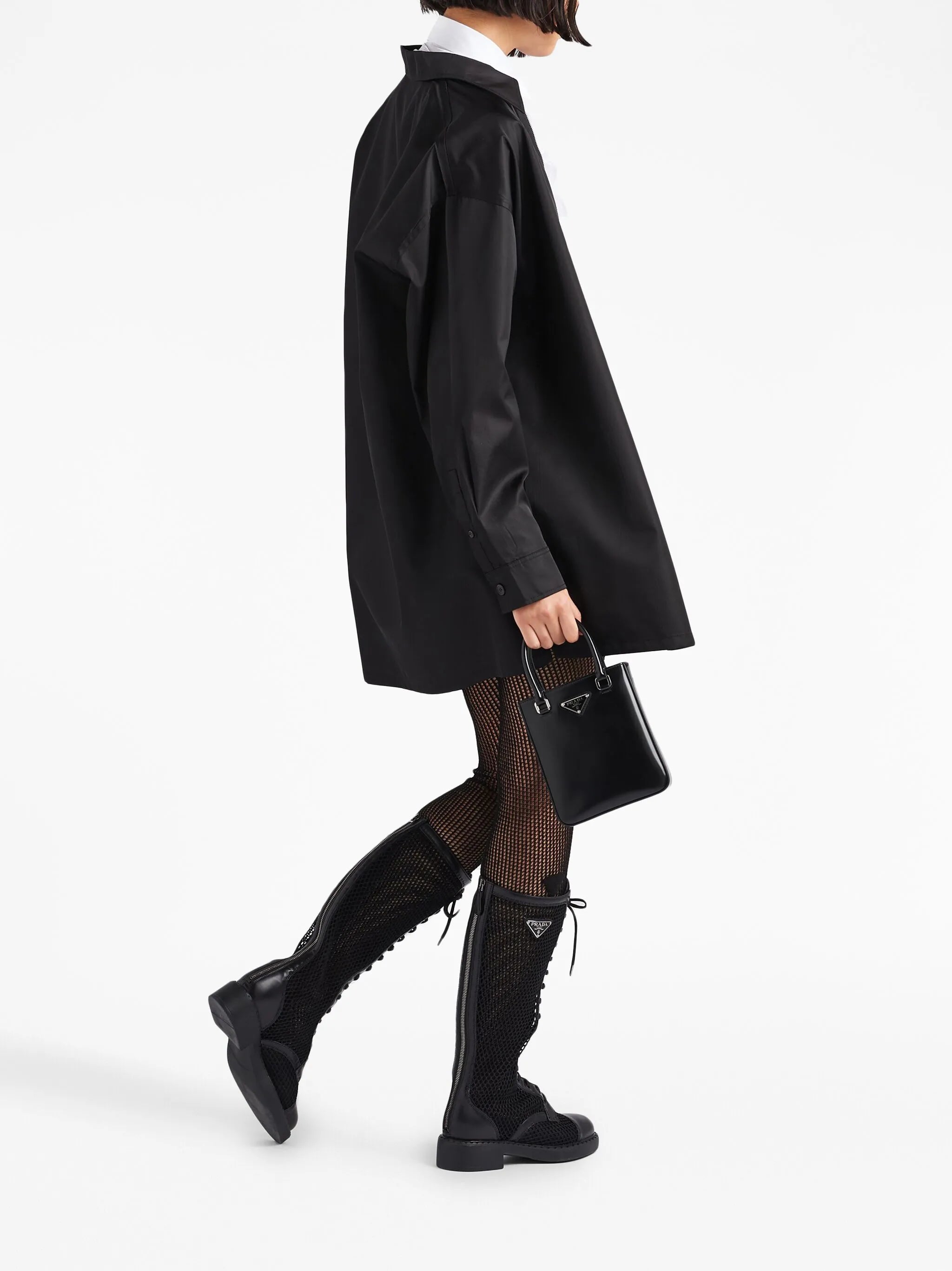 Re-Nylon gabardine shirt