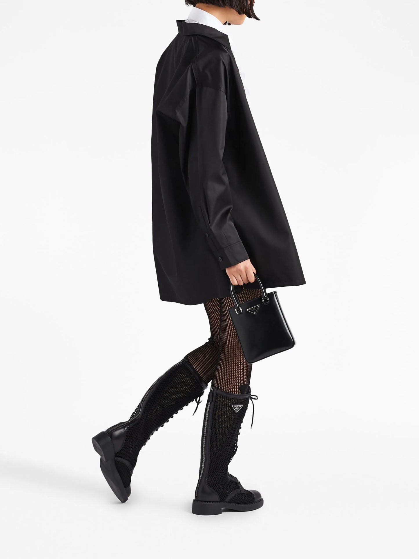 Re-Nylon gabardine shirt
