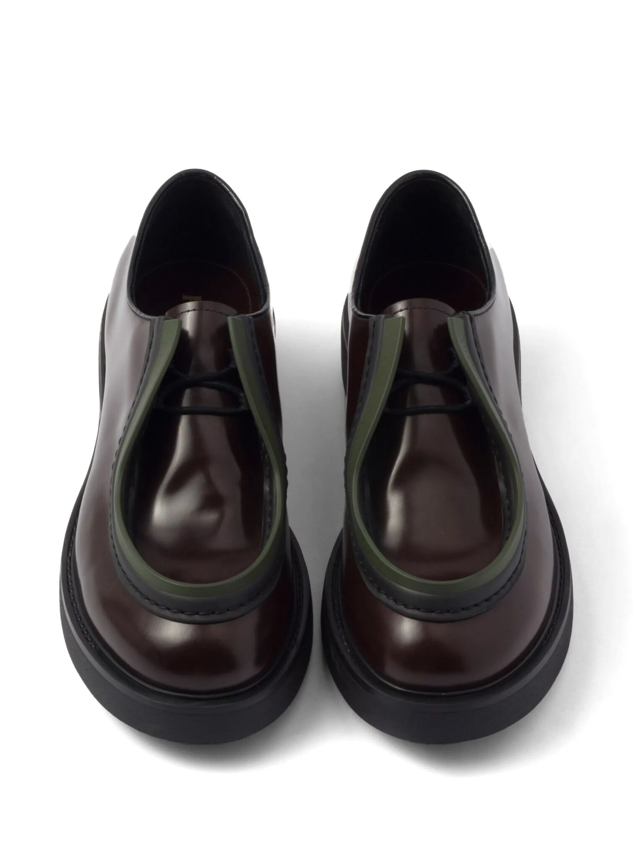 opaque brushed-leather lace-up shoes