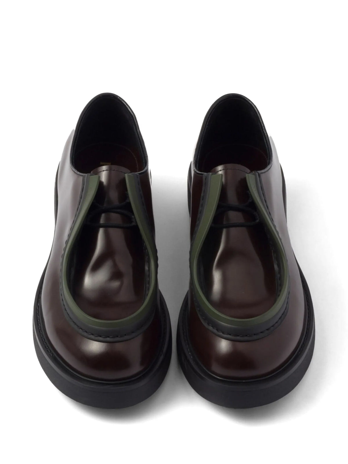 opaque brushed-leather lace-up shoes