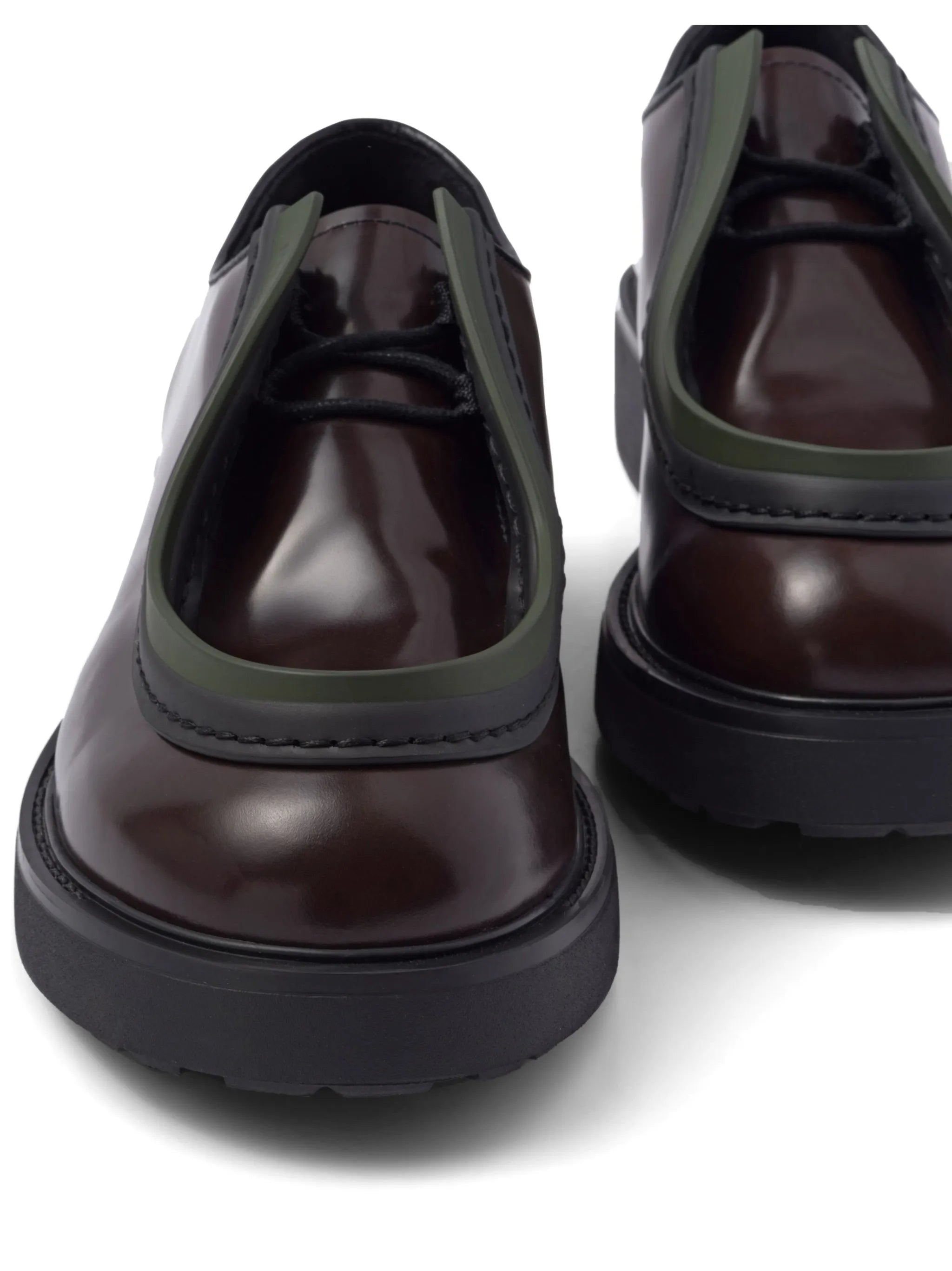 opaque brushed-leather lace-up shoes