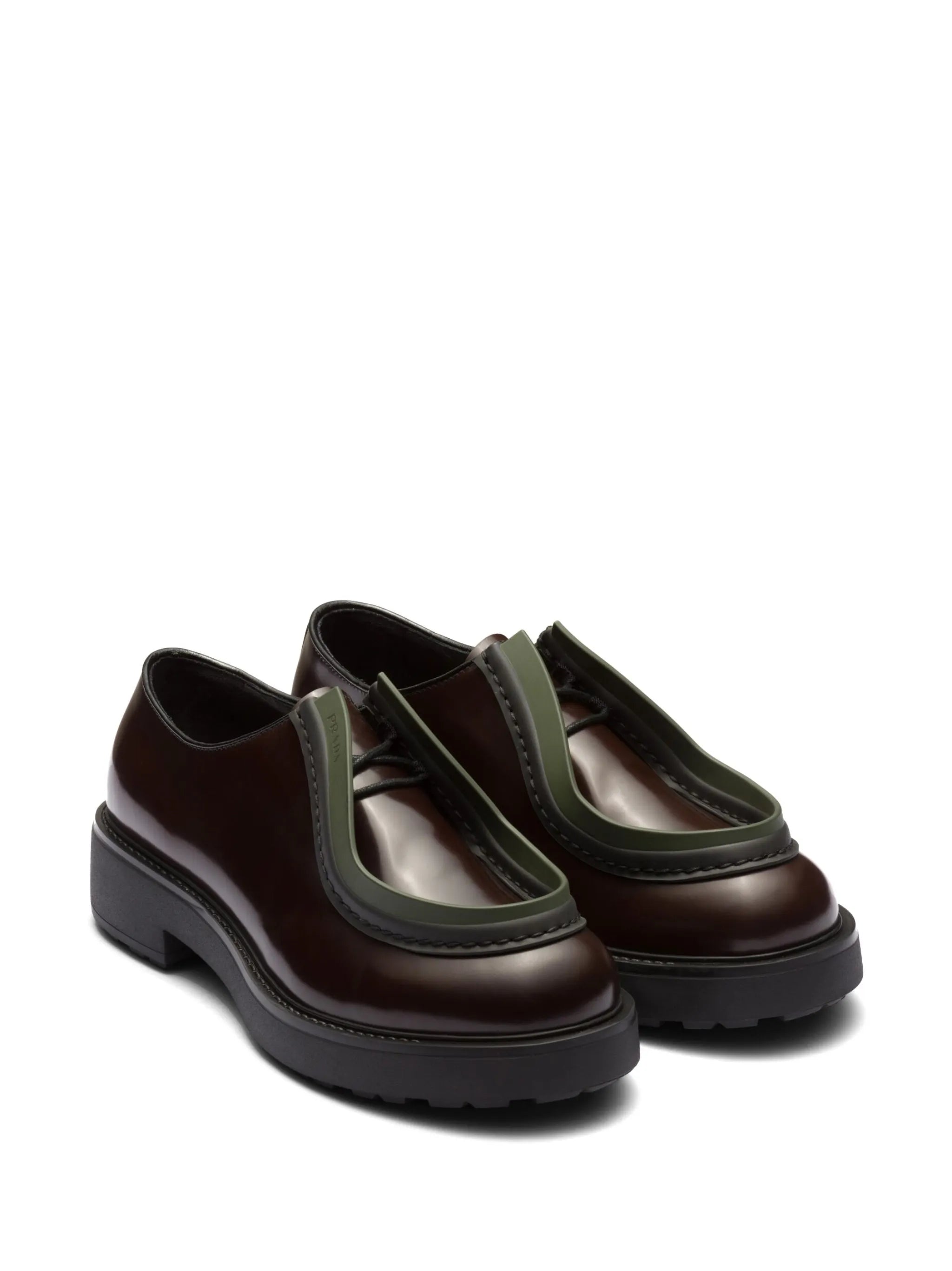 opaque brushed-leather lace-up shoes