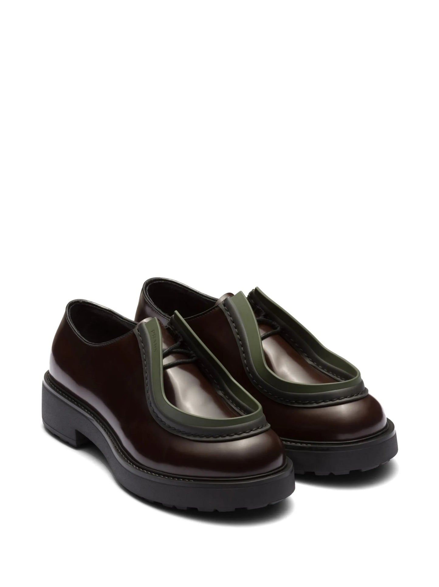 opaque brushed-leather lace-up shoes