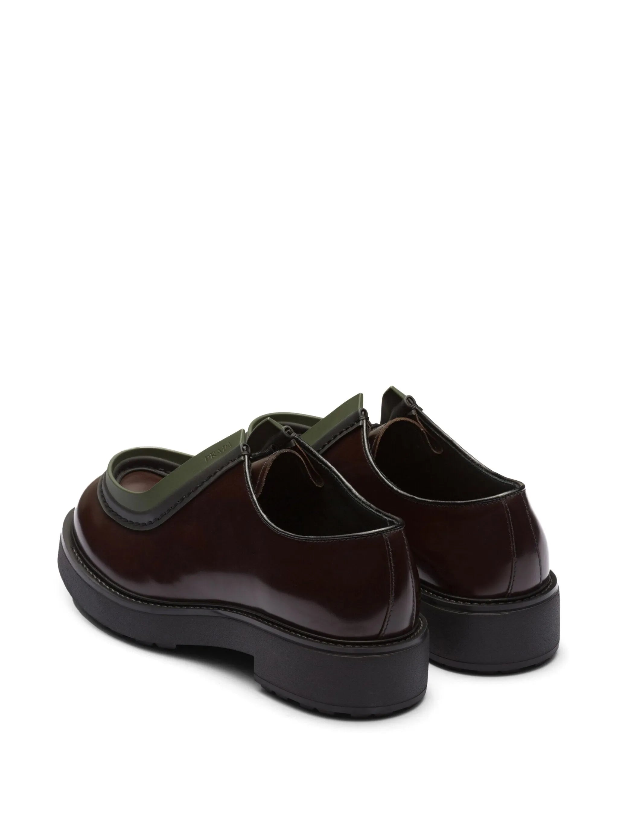 opaque brushed-leather lace-up shoes