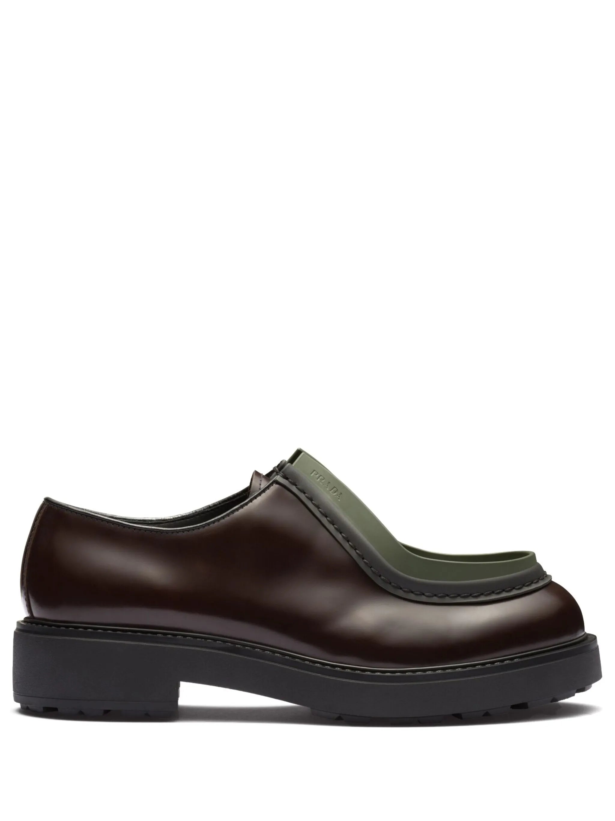 opaque brushed-leather lace-up shoes