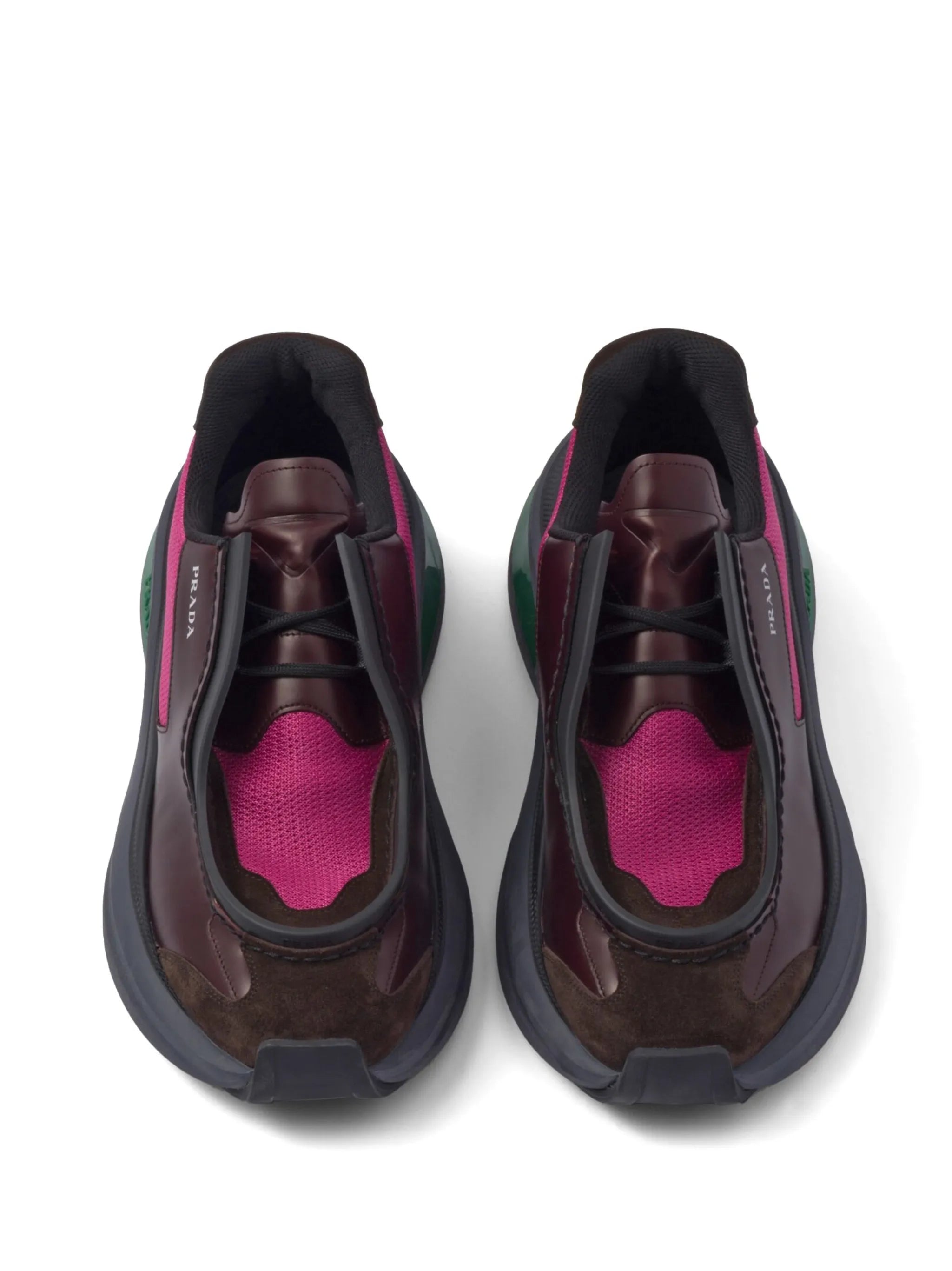panelled leather chunky sneakers