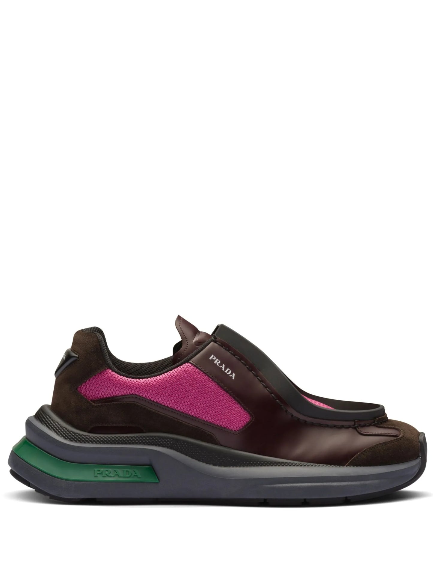 panelled leather chunky sneakers