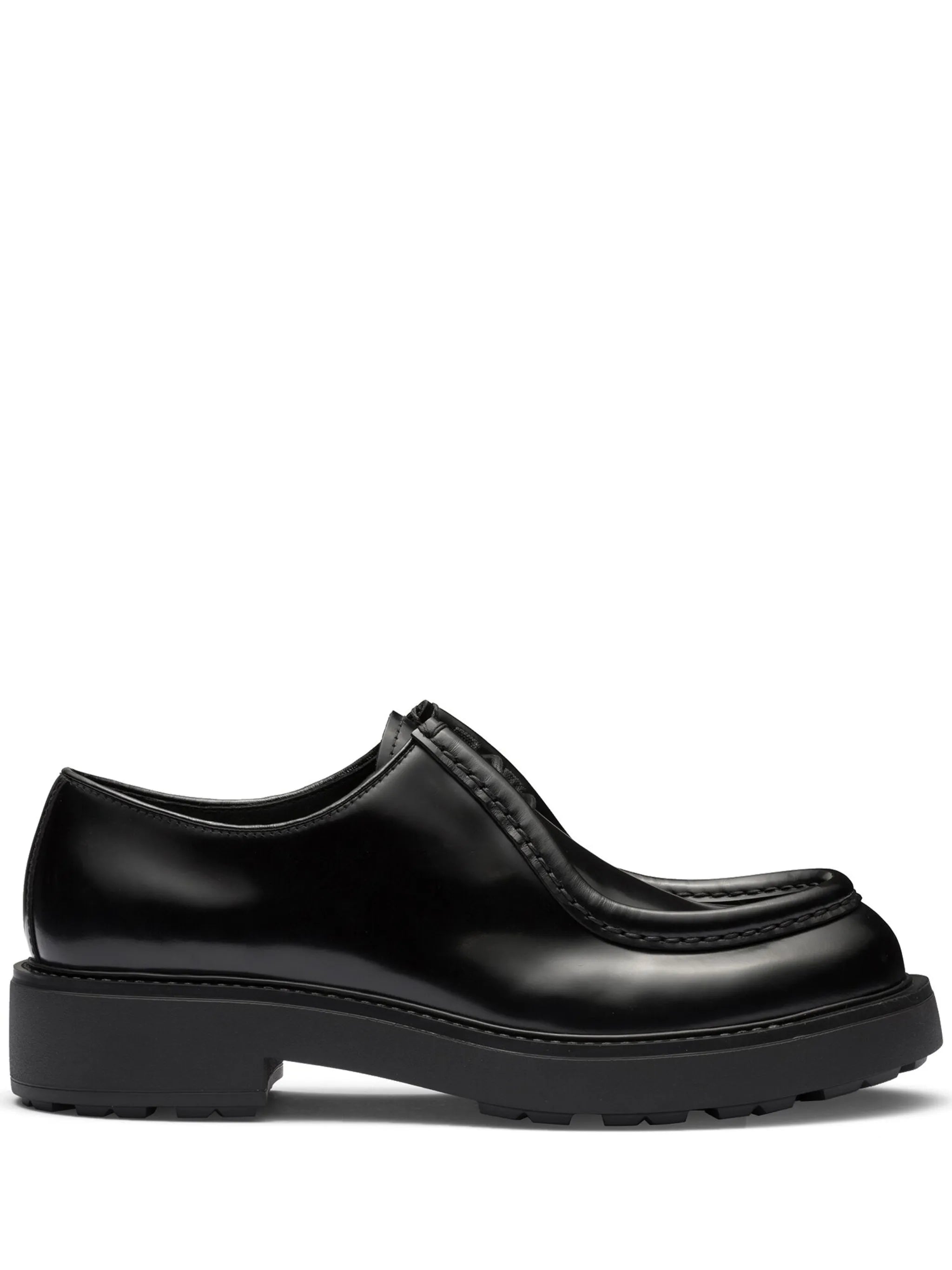 brushed-leather loafers