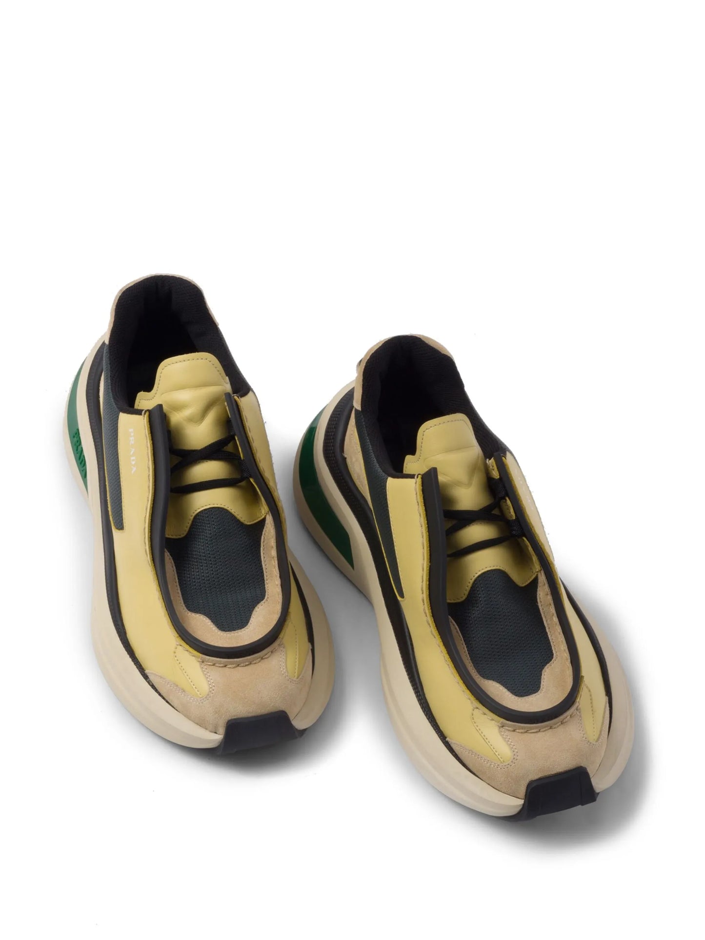 panelled leather chunky sneakers