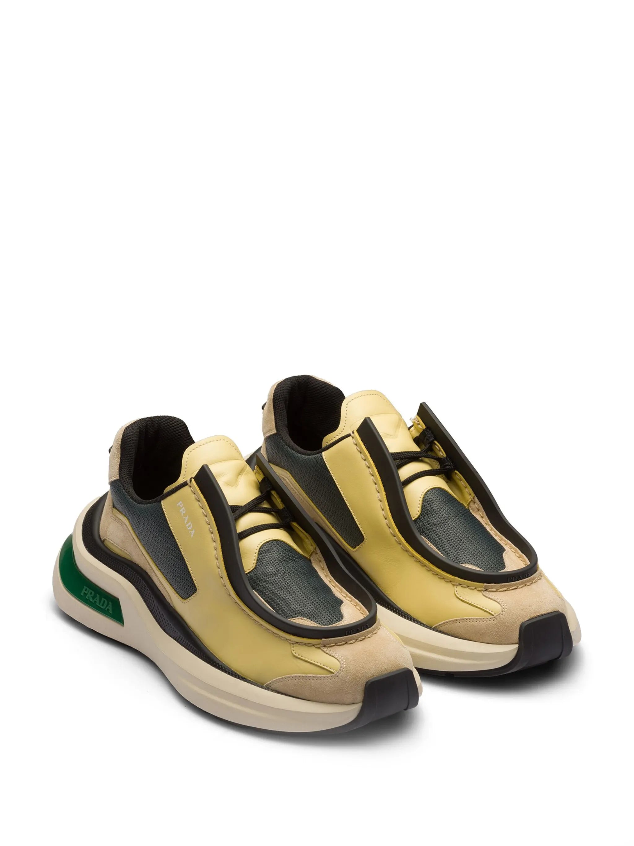 panelled leather chunky sneakers