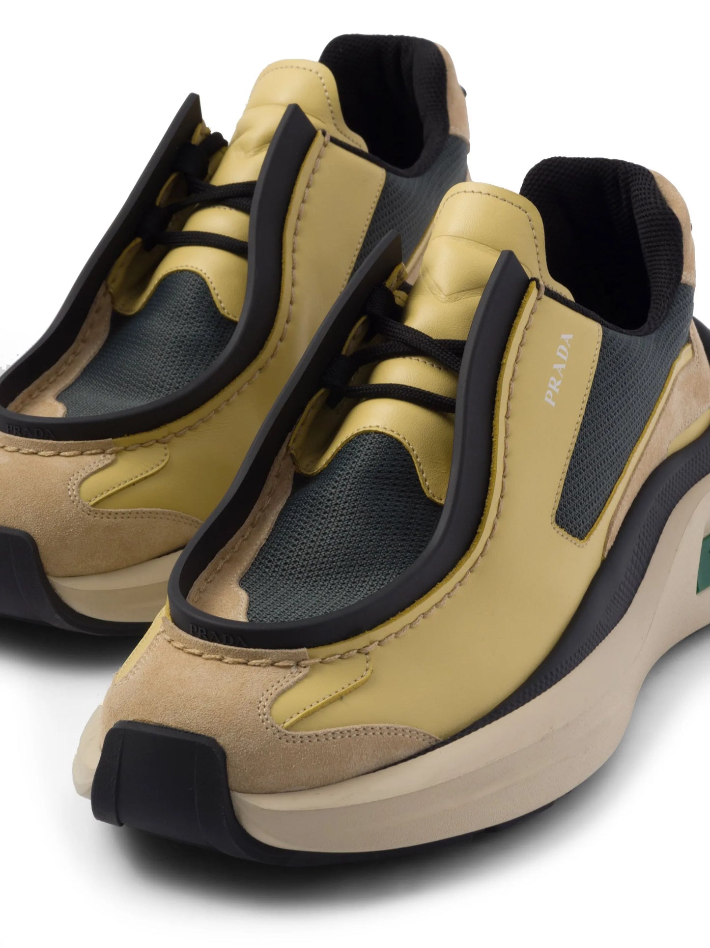 panelled leather chunky sneakers