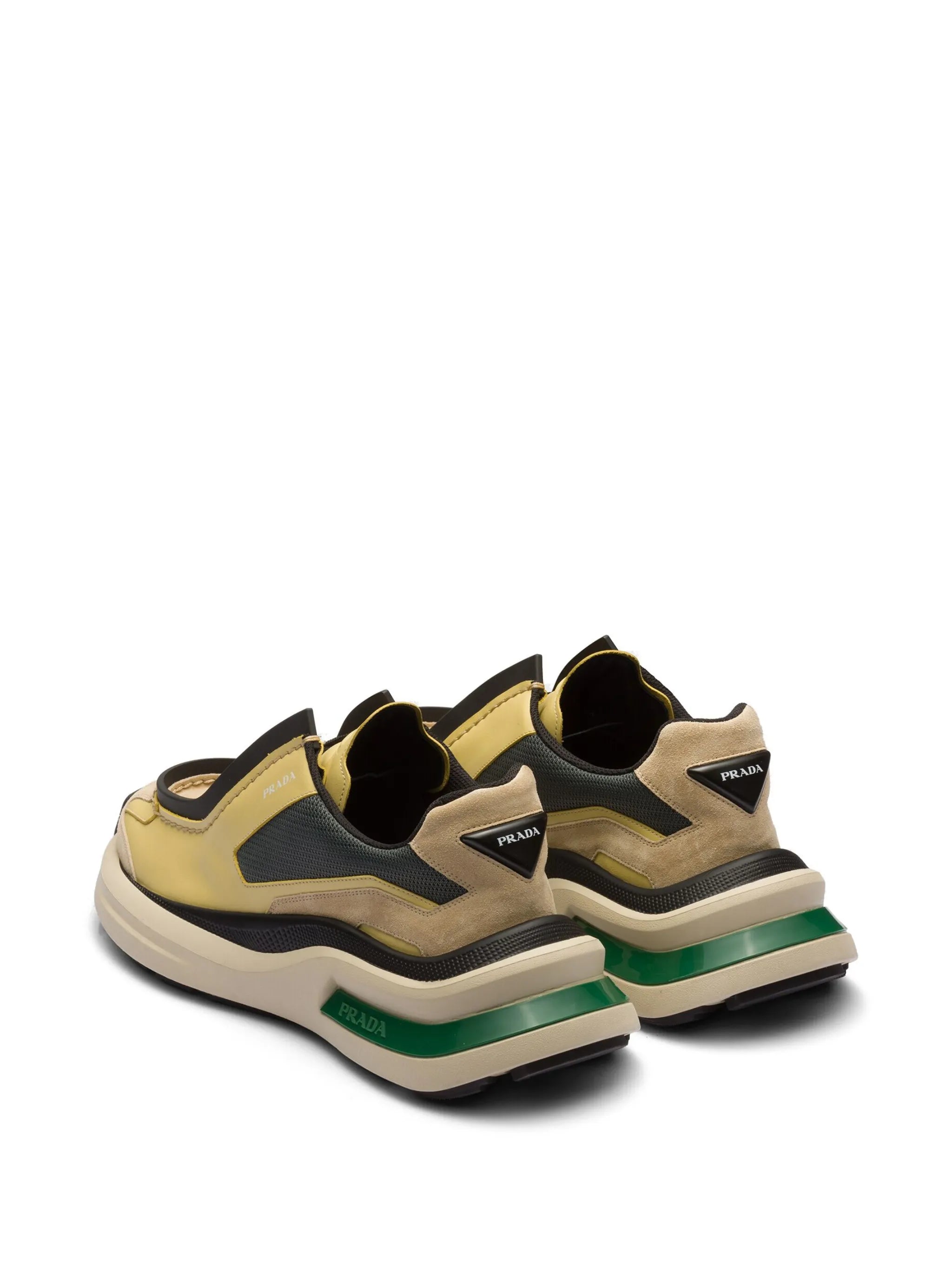 panelled leather chunky sneakers