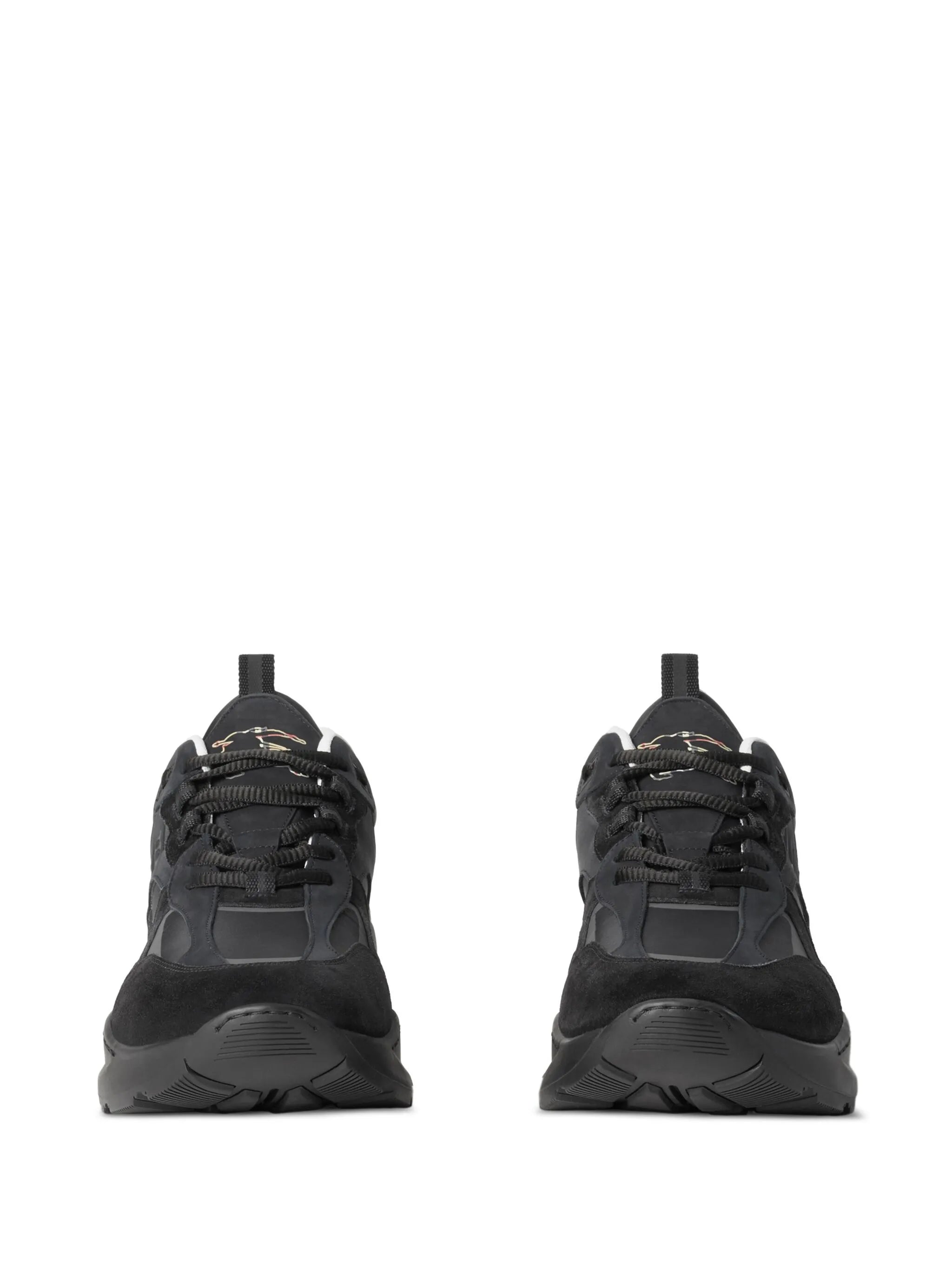 logo-debossed panelled sneakers