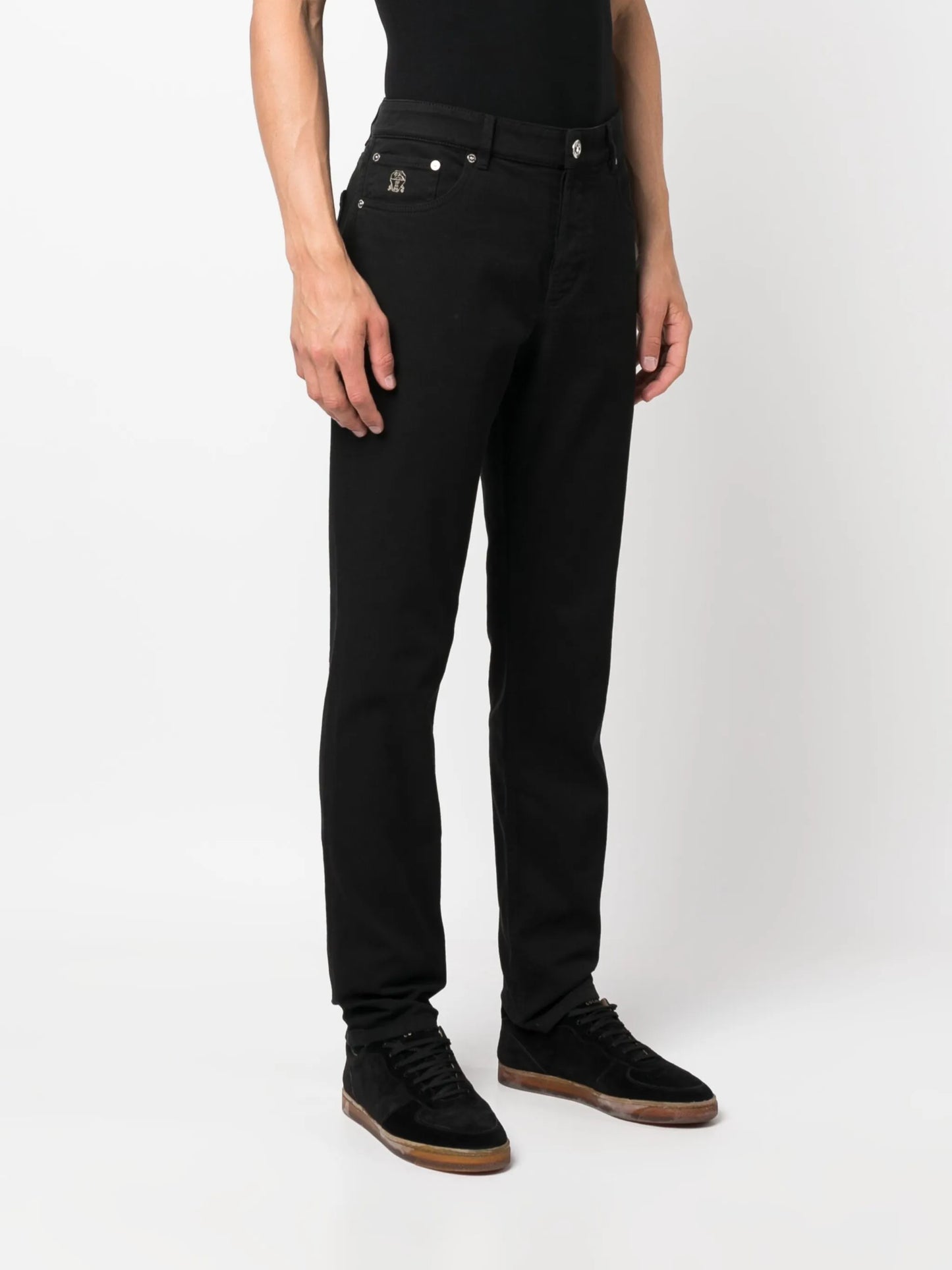 mid-rise straight-leg jeans