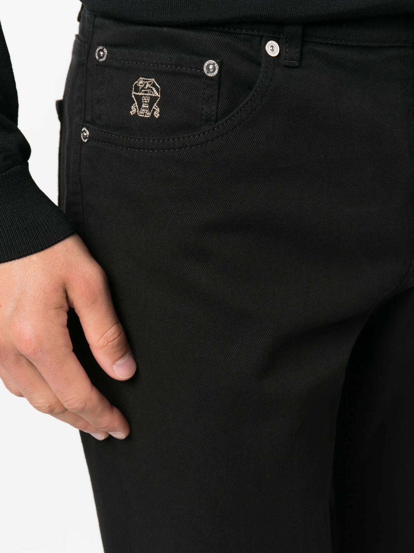 mid-rise straight-leg jeans