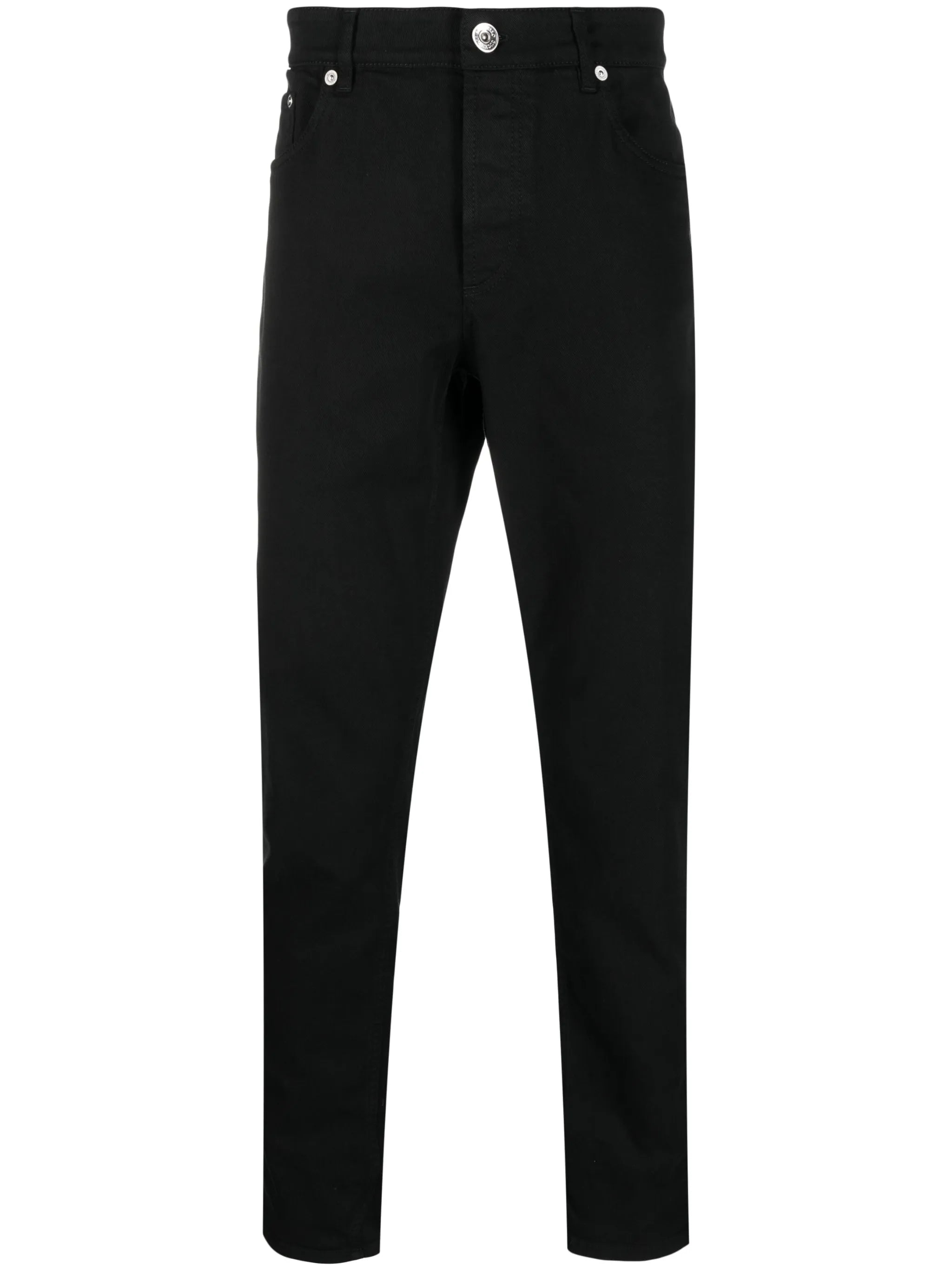 mid-rise straight-leg jeans