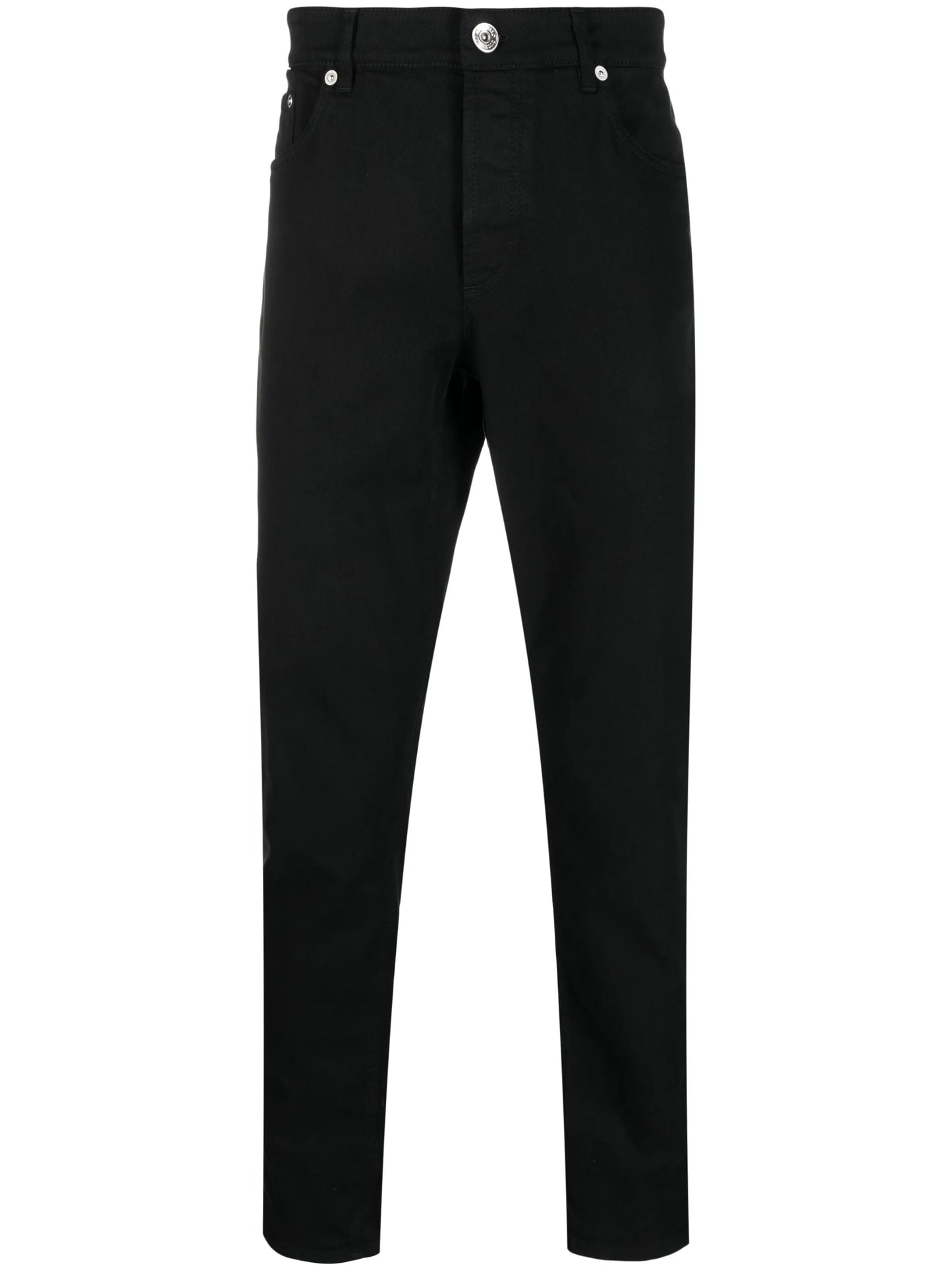 mid-rise straight-leg jeans