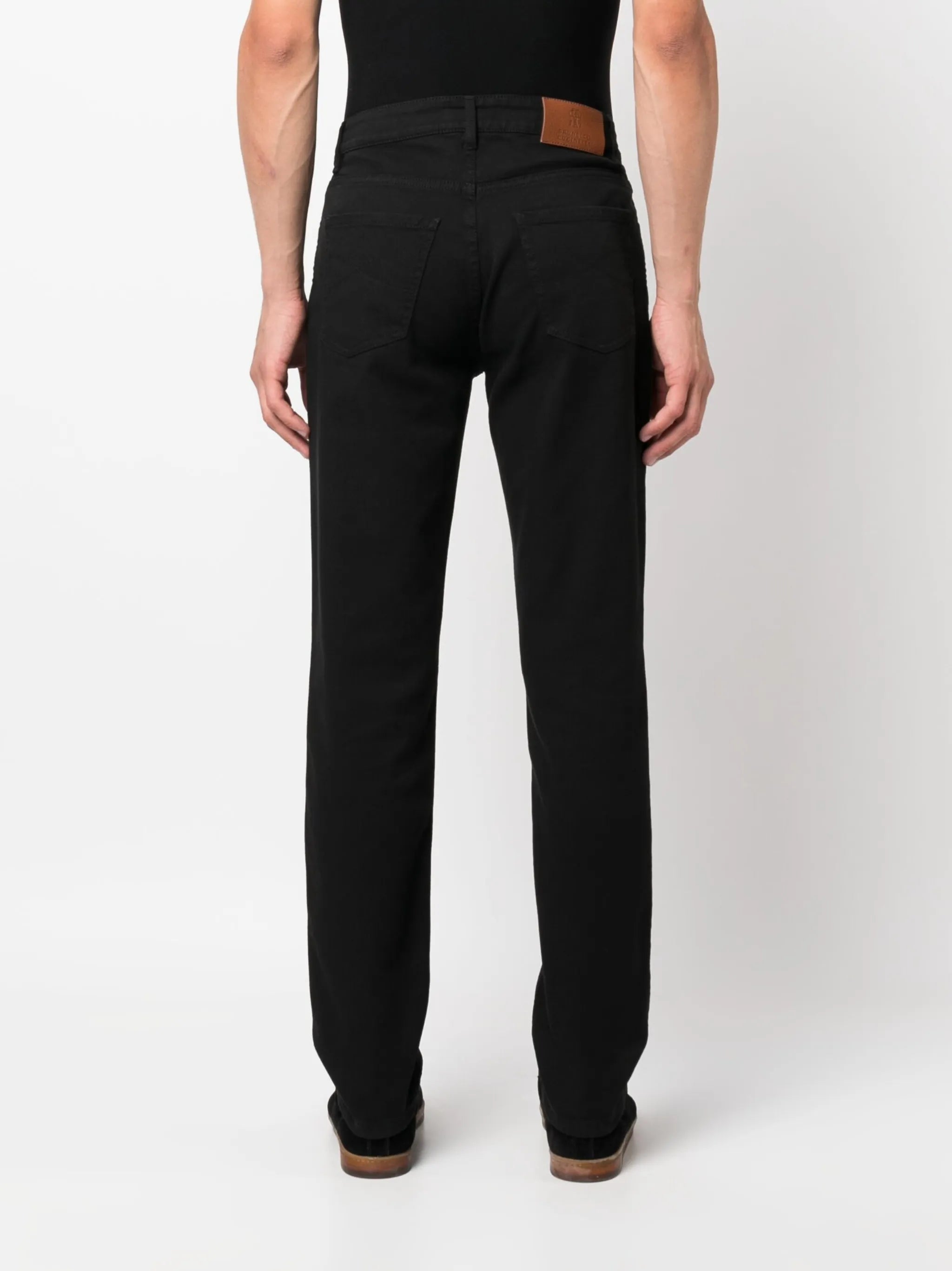 mid-rise straight-leg jeans