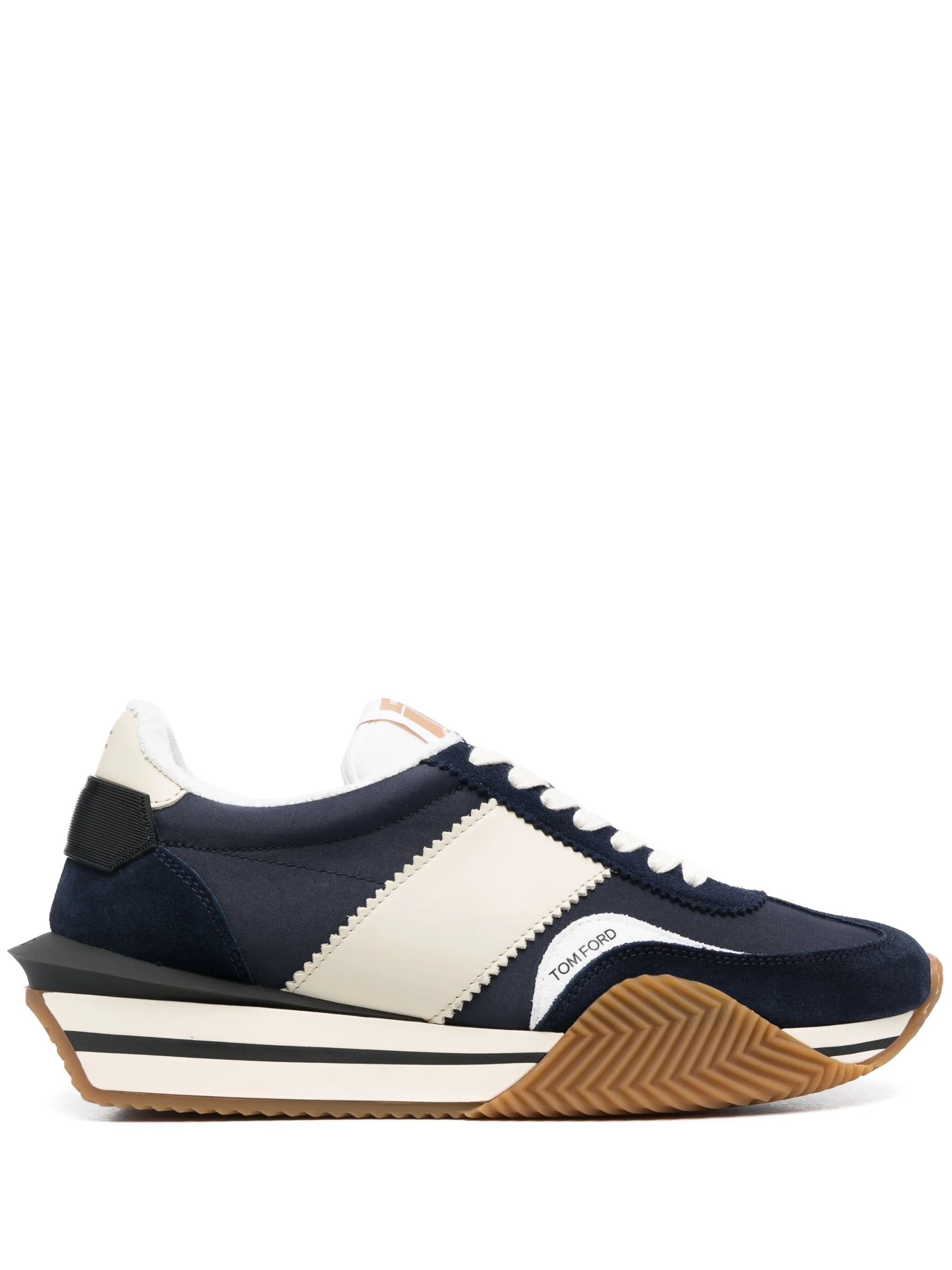 James panelled leather sneakers
