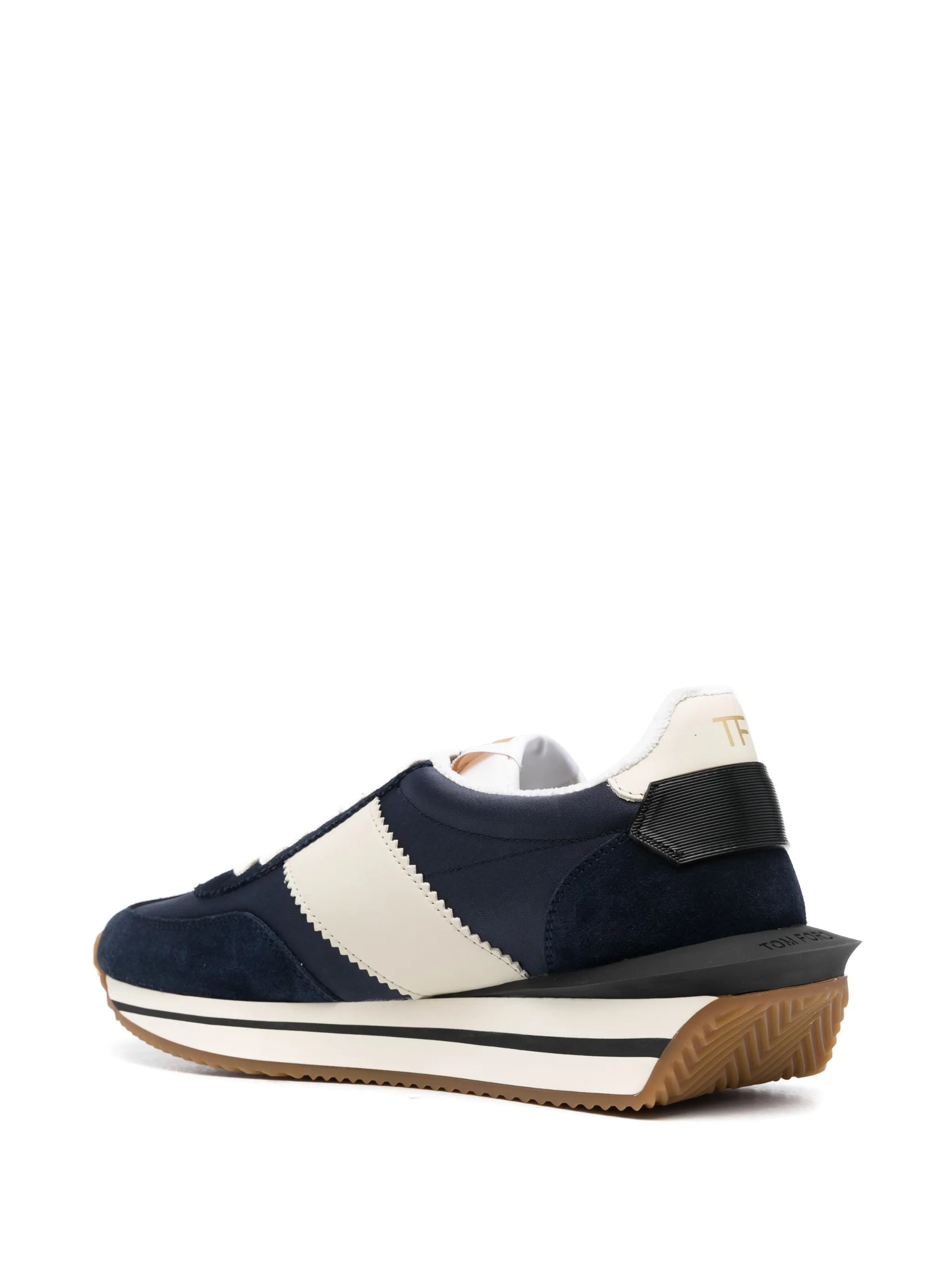 James panelled leather sneakers