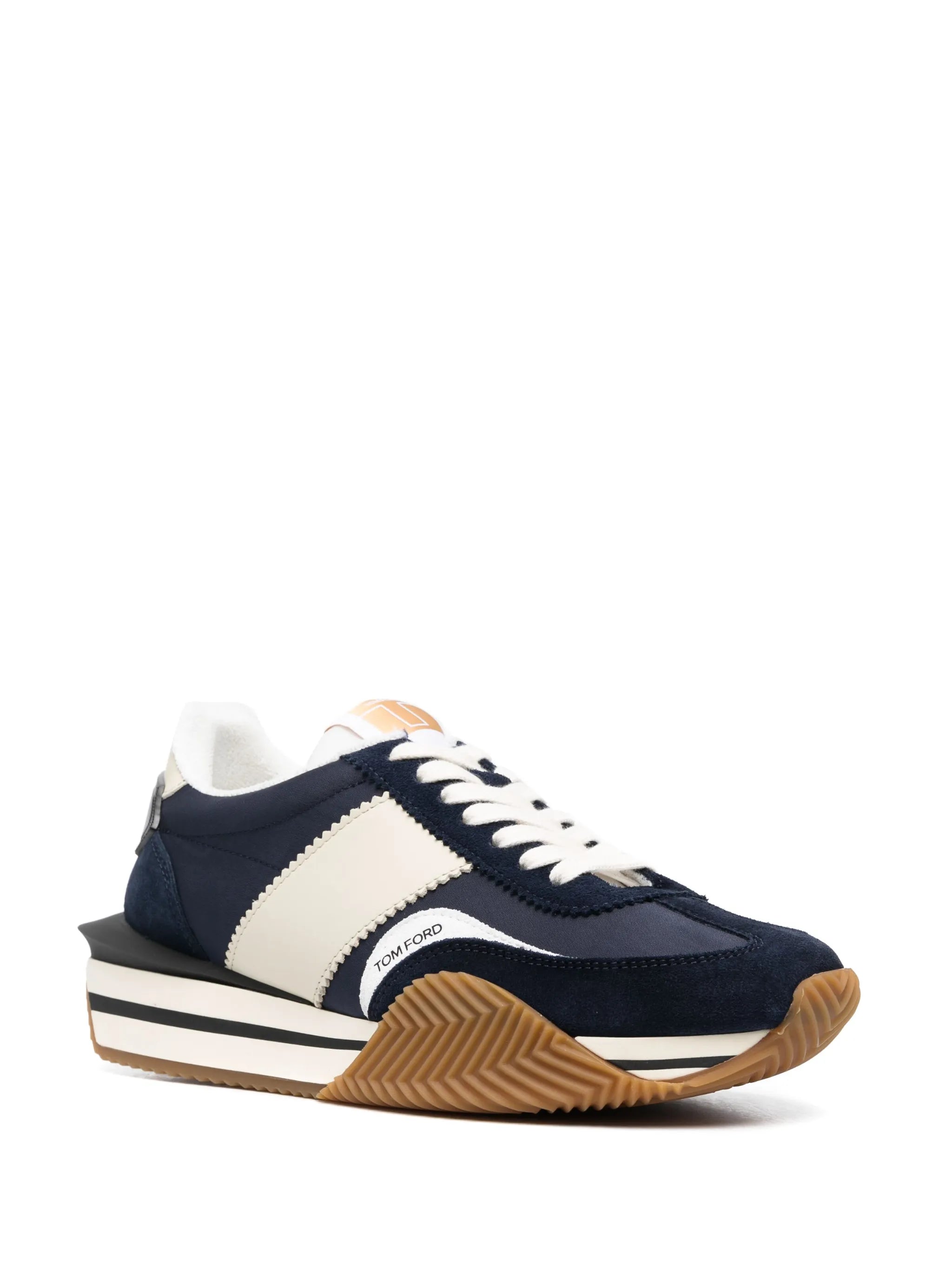 James panelled leather sneakers