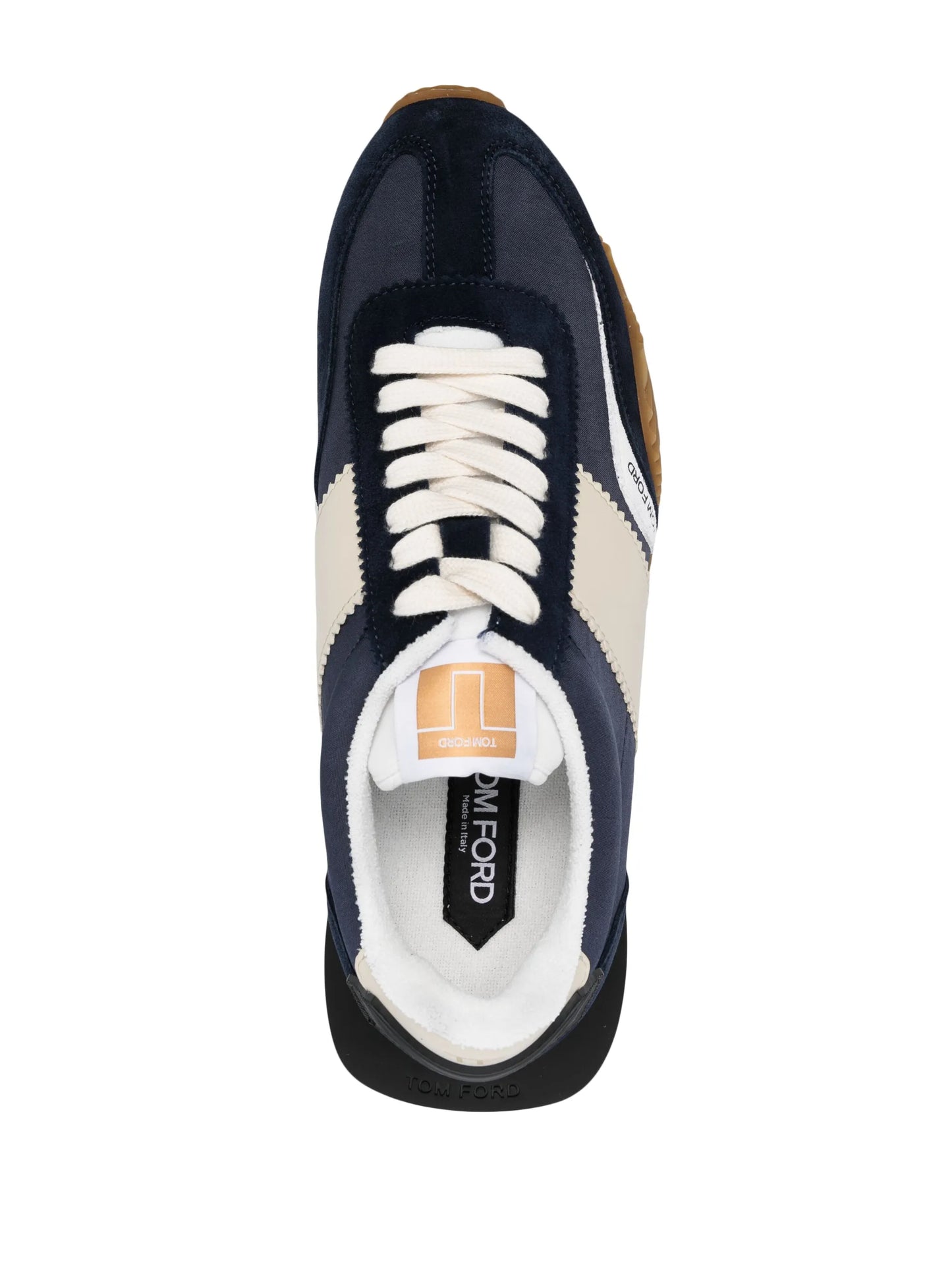 James panelled leather sneakers