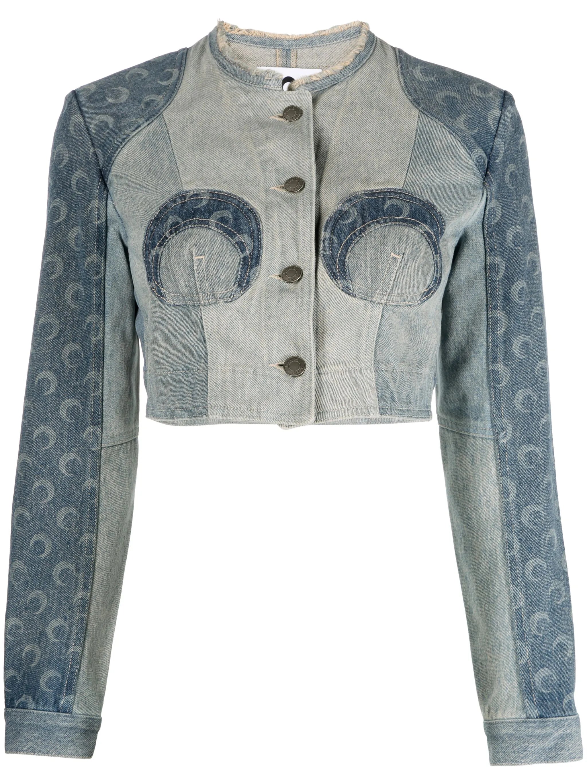 Regenerated cropped denim jacket