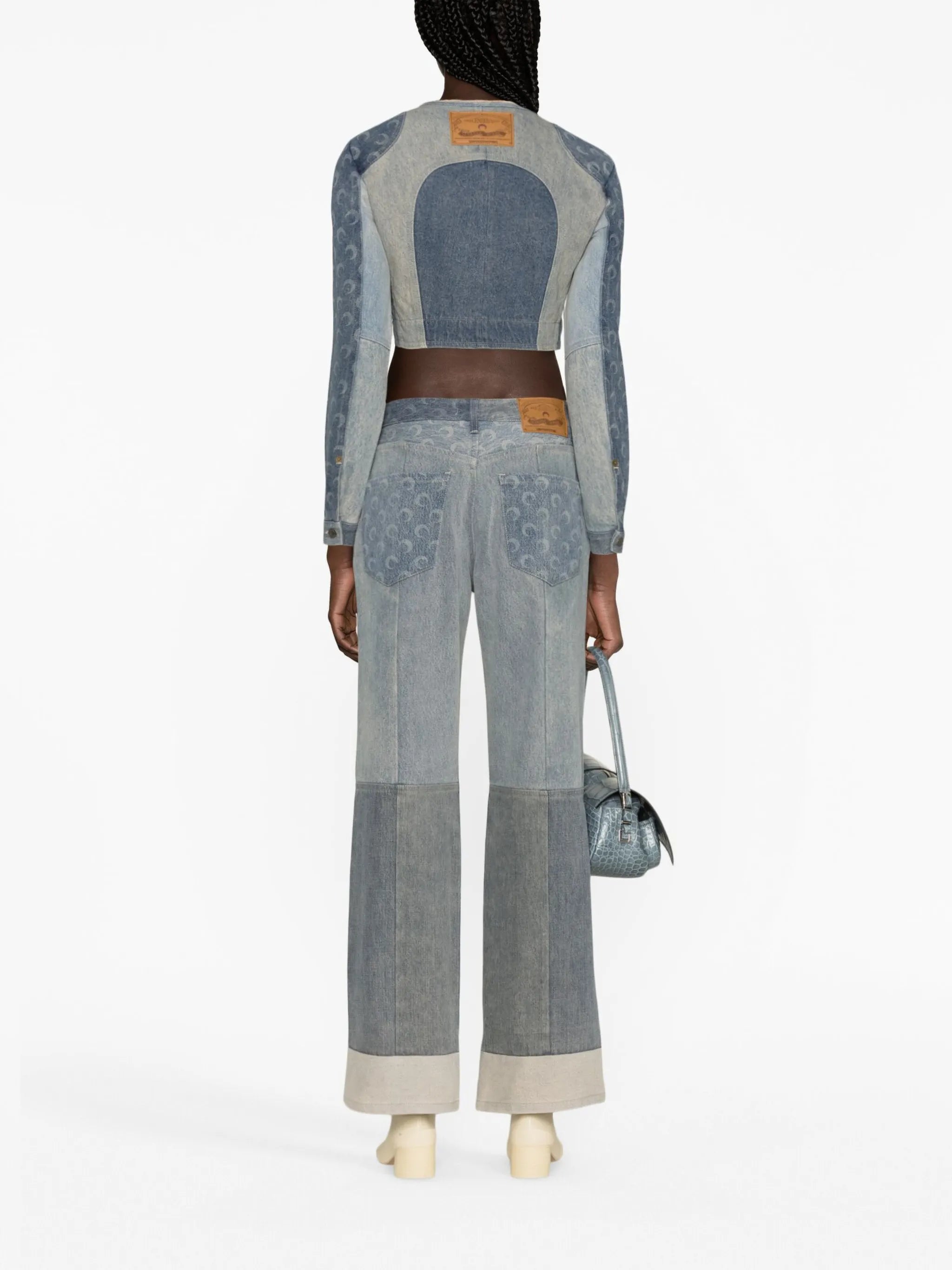 Regenerated cropped denim jacket