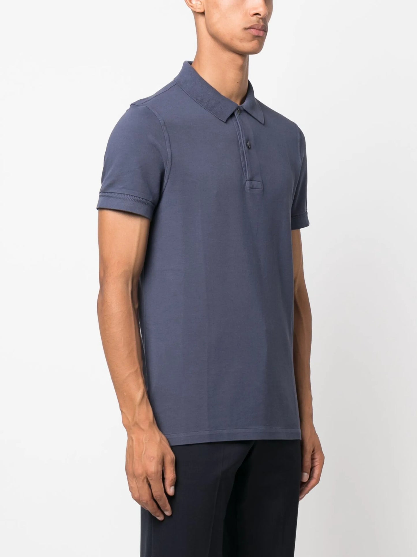 short-sleeved cotton polo shirt