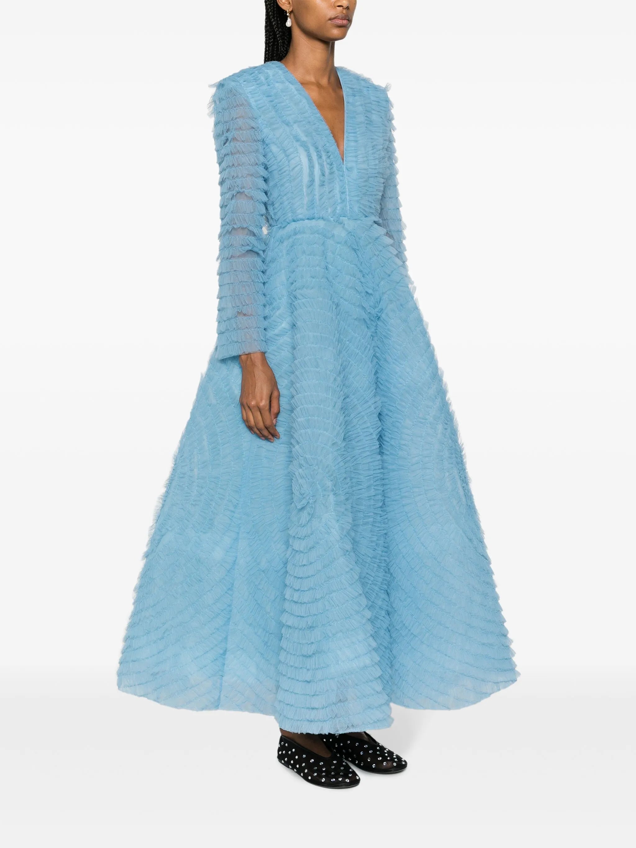 Allegra ruffled tulle gown