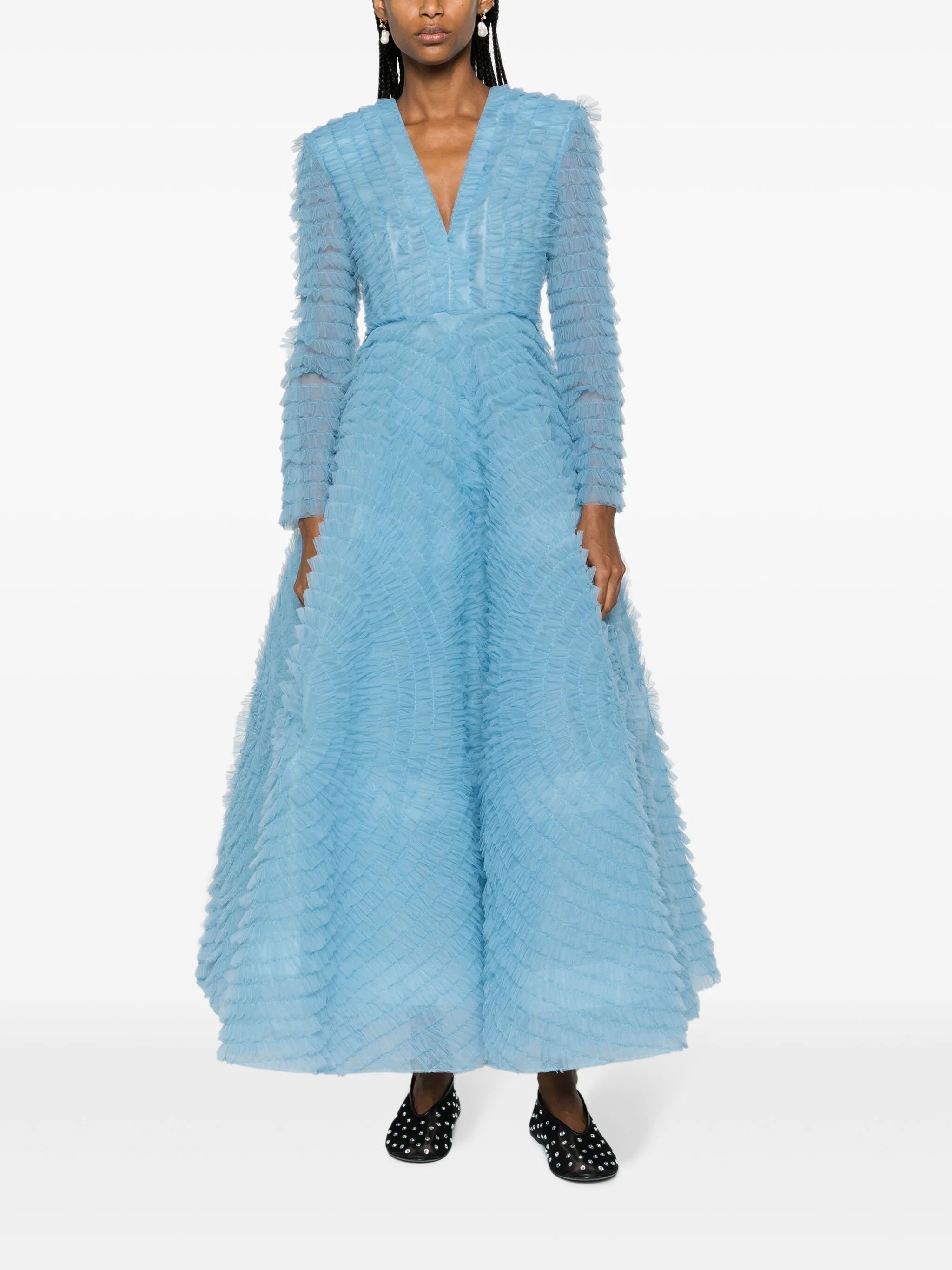 Allegra ruffled tulle gown