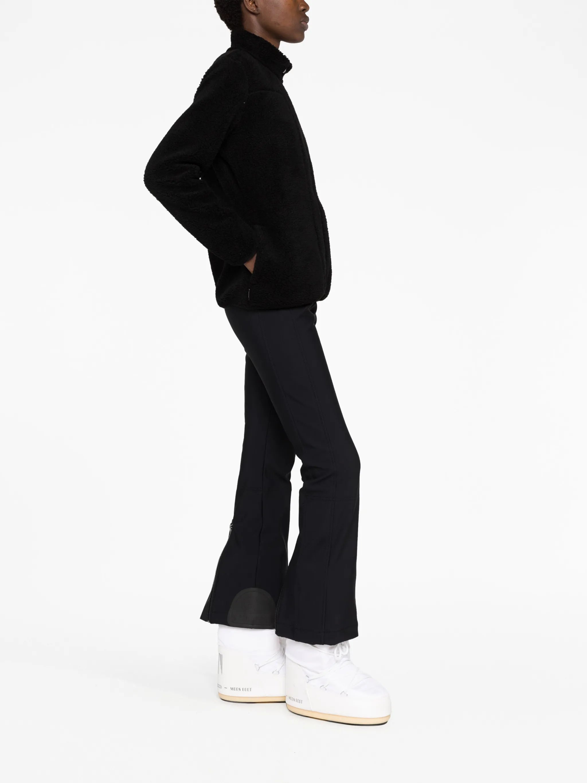 fleece-texture zip-up jacket