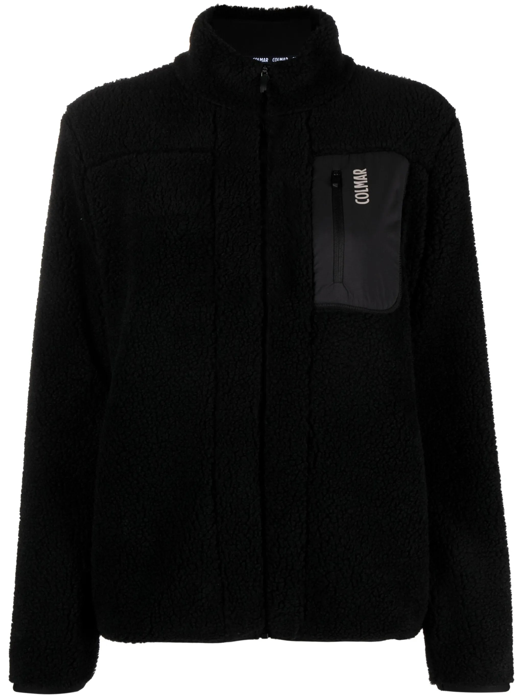 fleece-texture zip-up jacket
