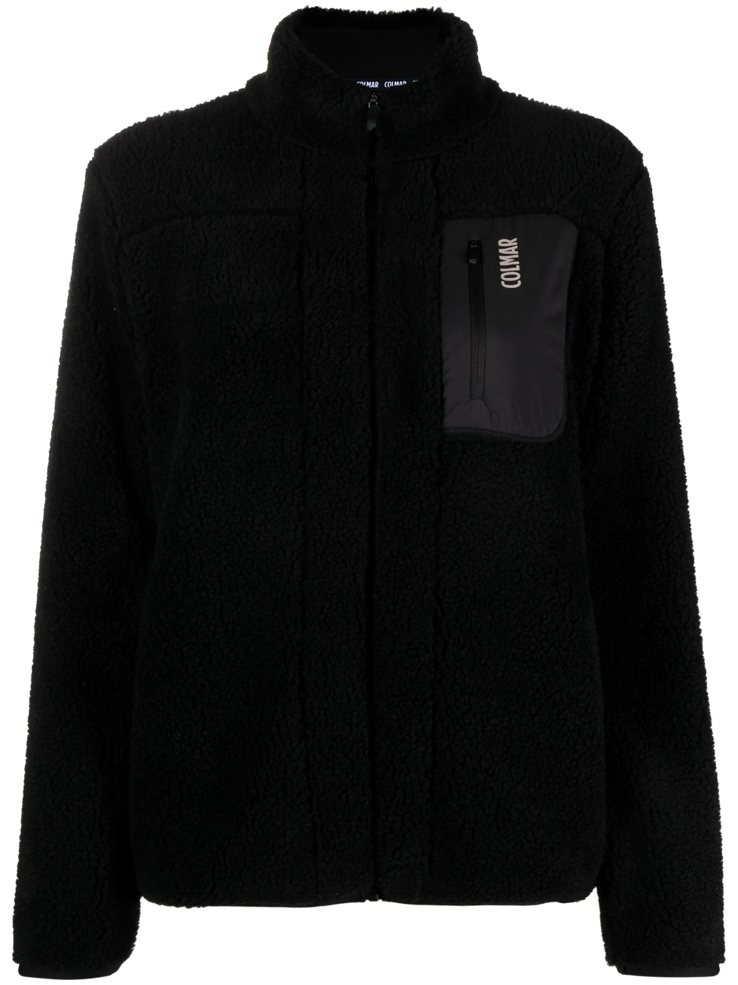 fleece-texture zip-up jacket