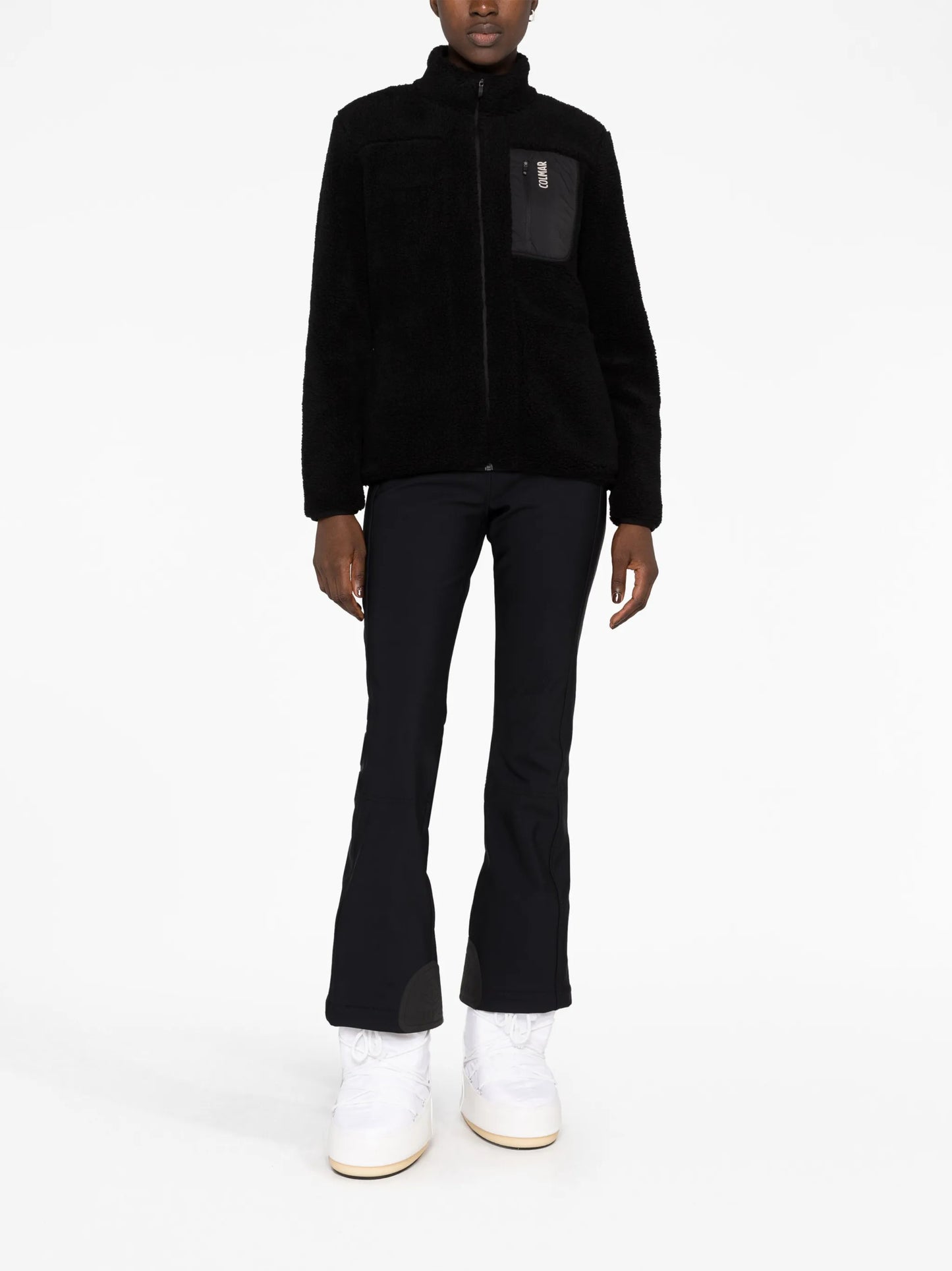 fleece-texture zip-up jacket