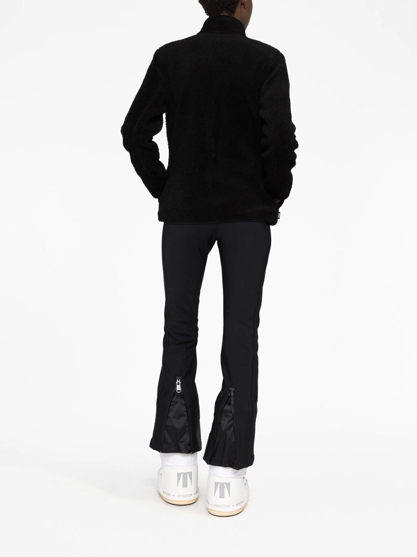 fleece-texture zip-up jacket