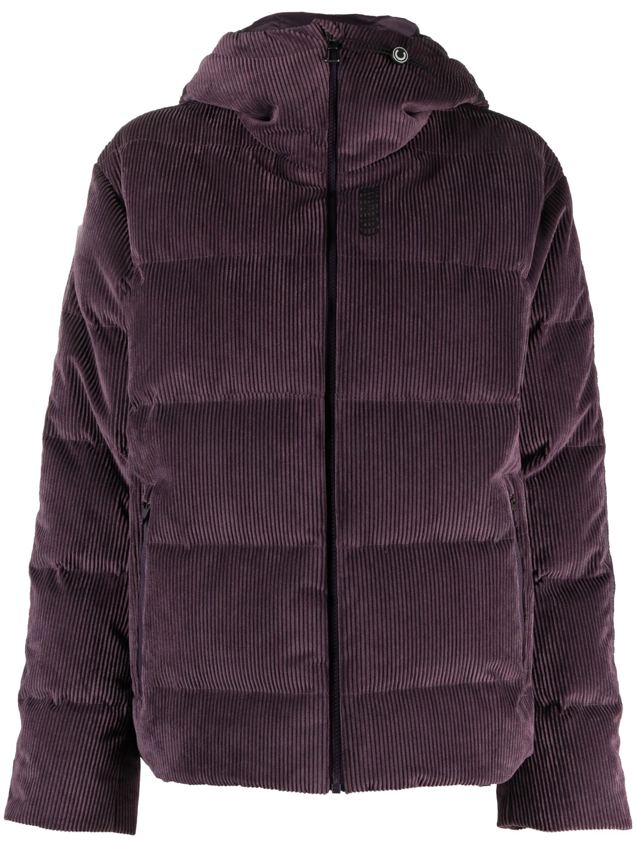 Corduroy puffer ski jacket