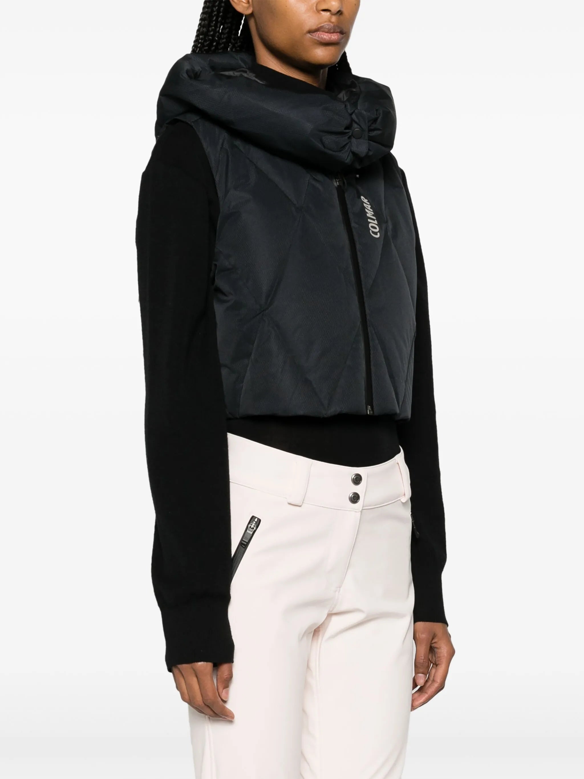 diamond-quilted padded gilet