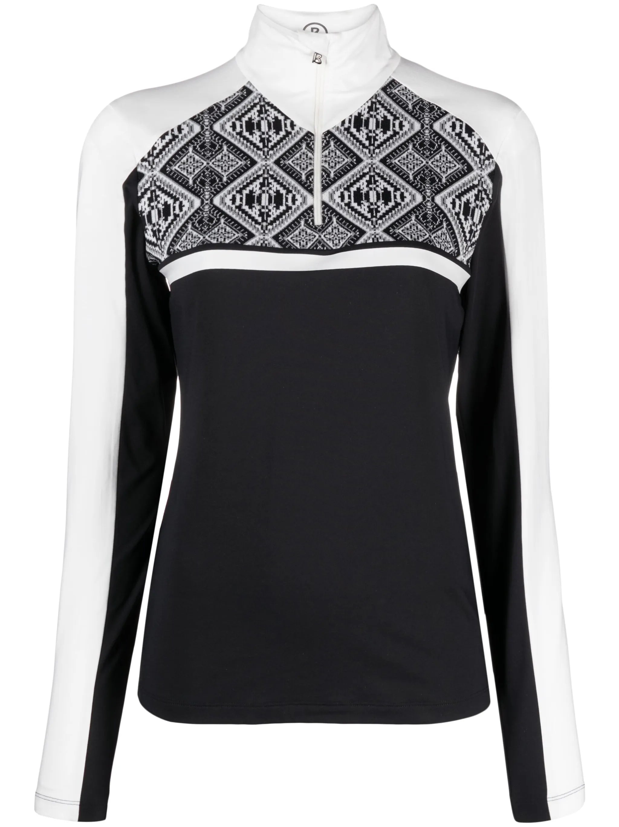 Elvira colour-block long-sleeved top