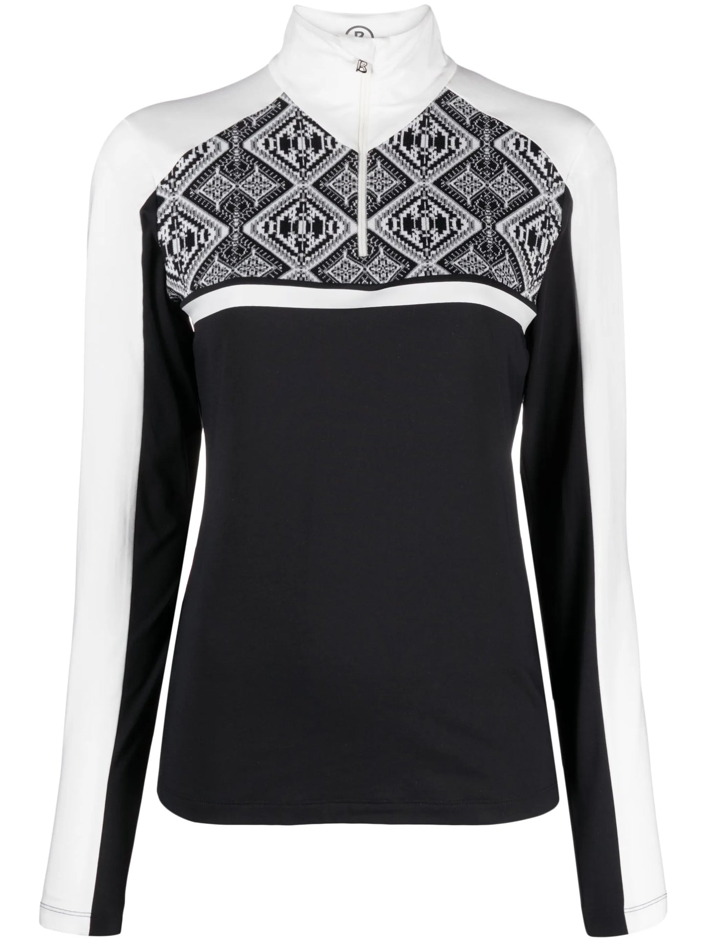 Elvira colour-block long-sleeved top