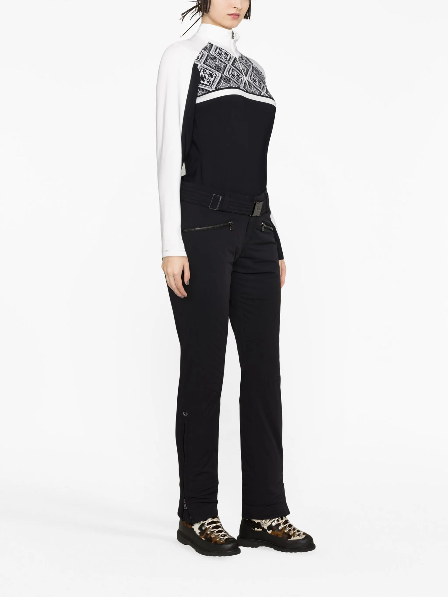 Elvira colour-block long-sleeved top