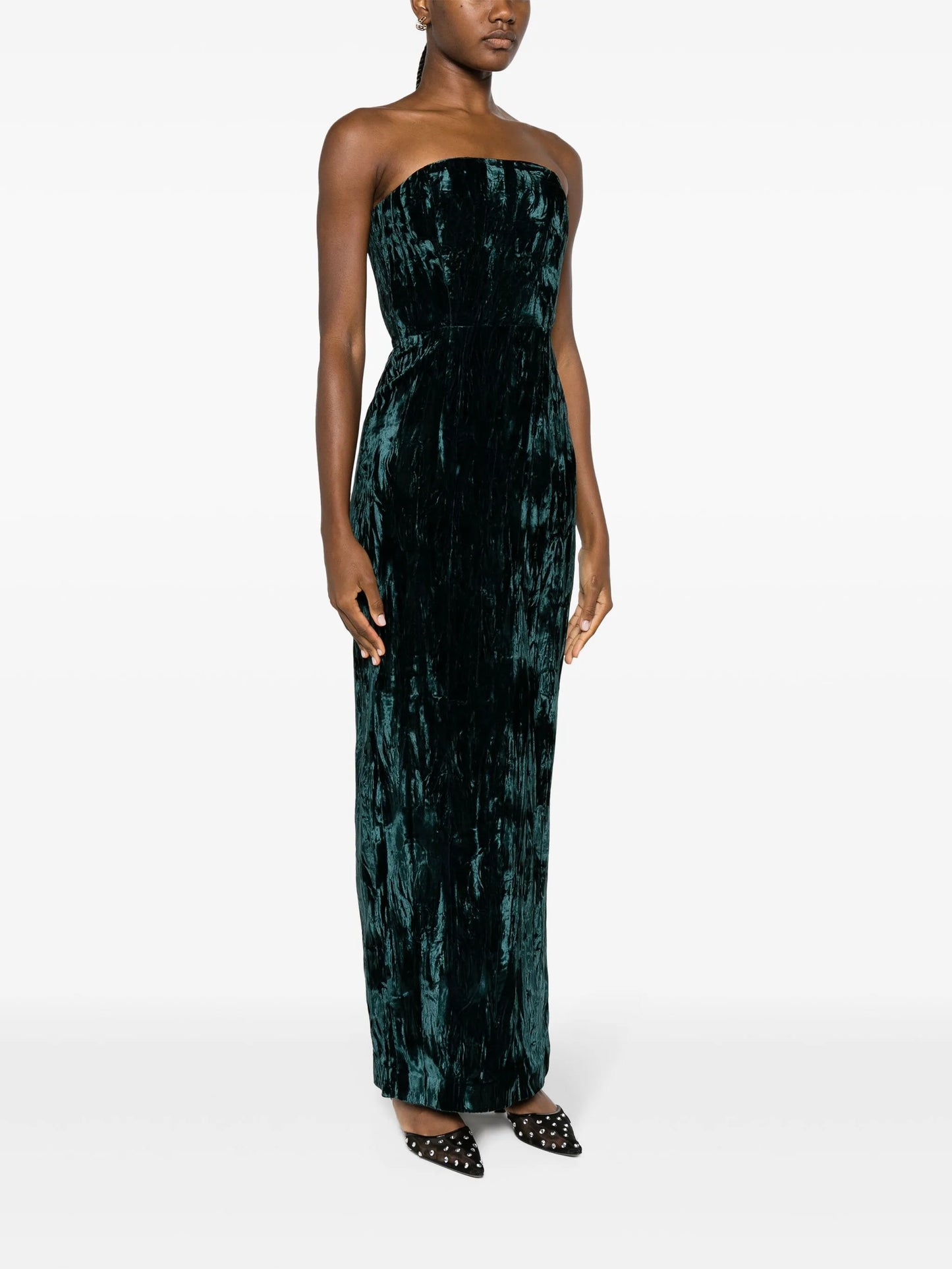 Samare velvet strapless gown