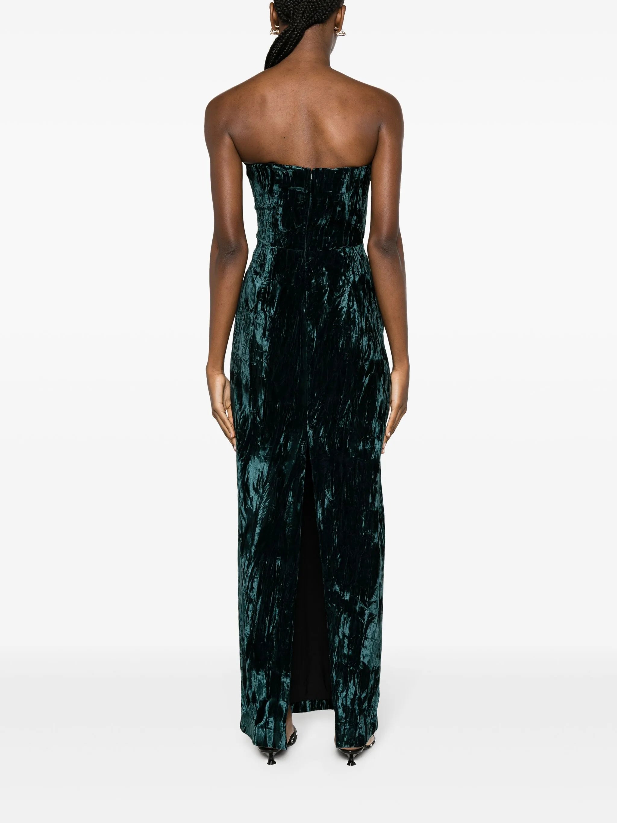 Samare velvet strapless gown