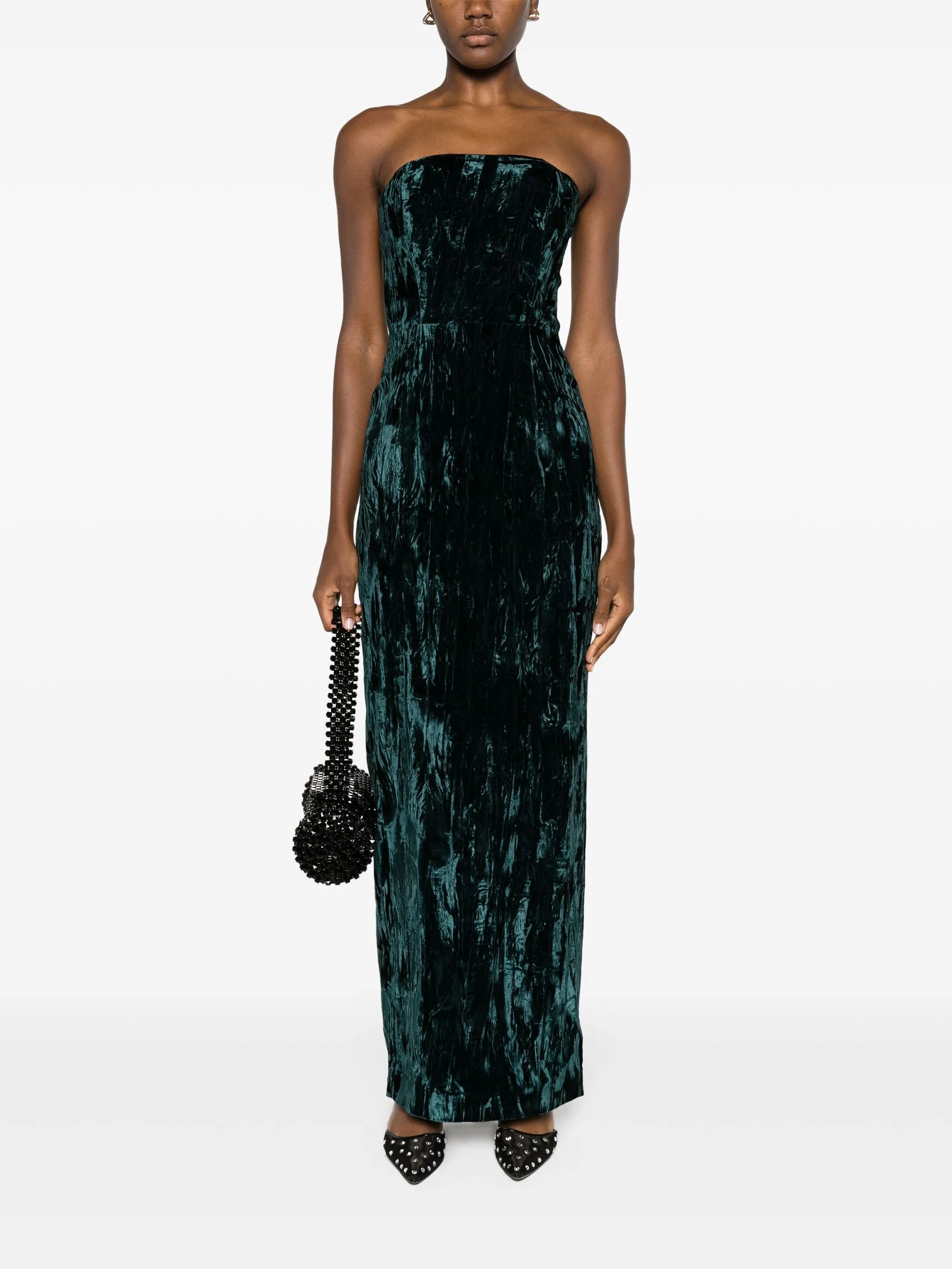 Samare velvet strapless gown