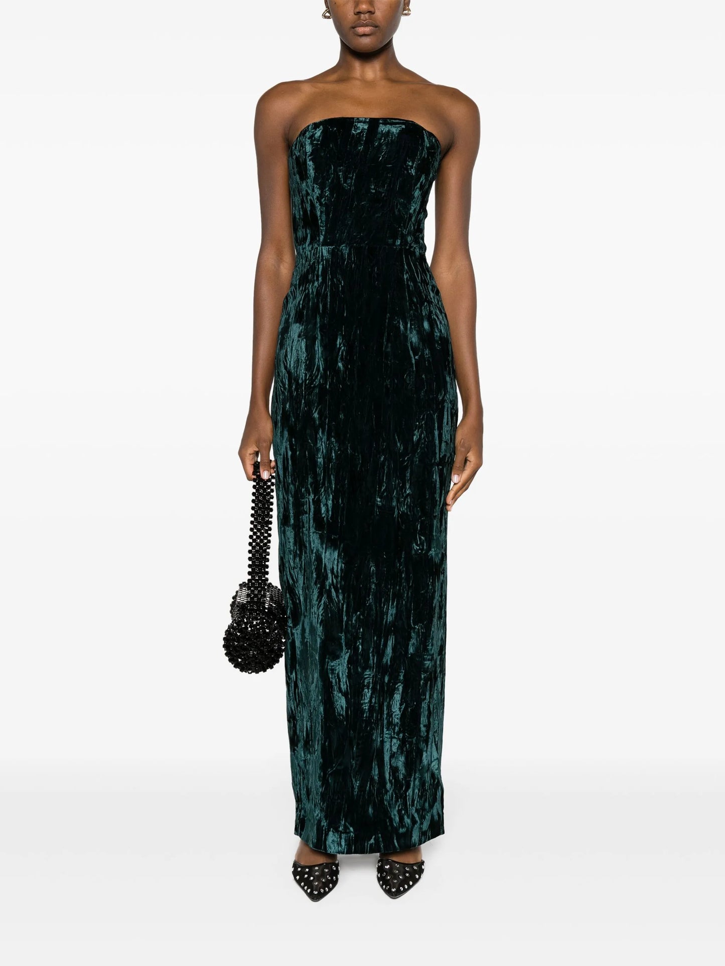 Samare velvet strapless gown