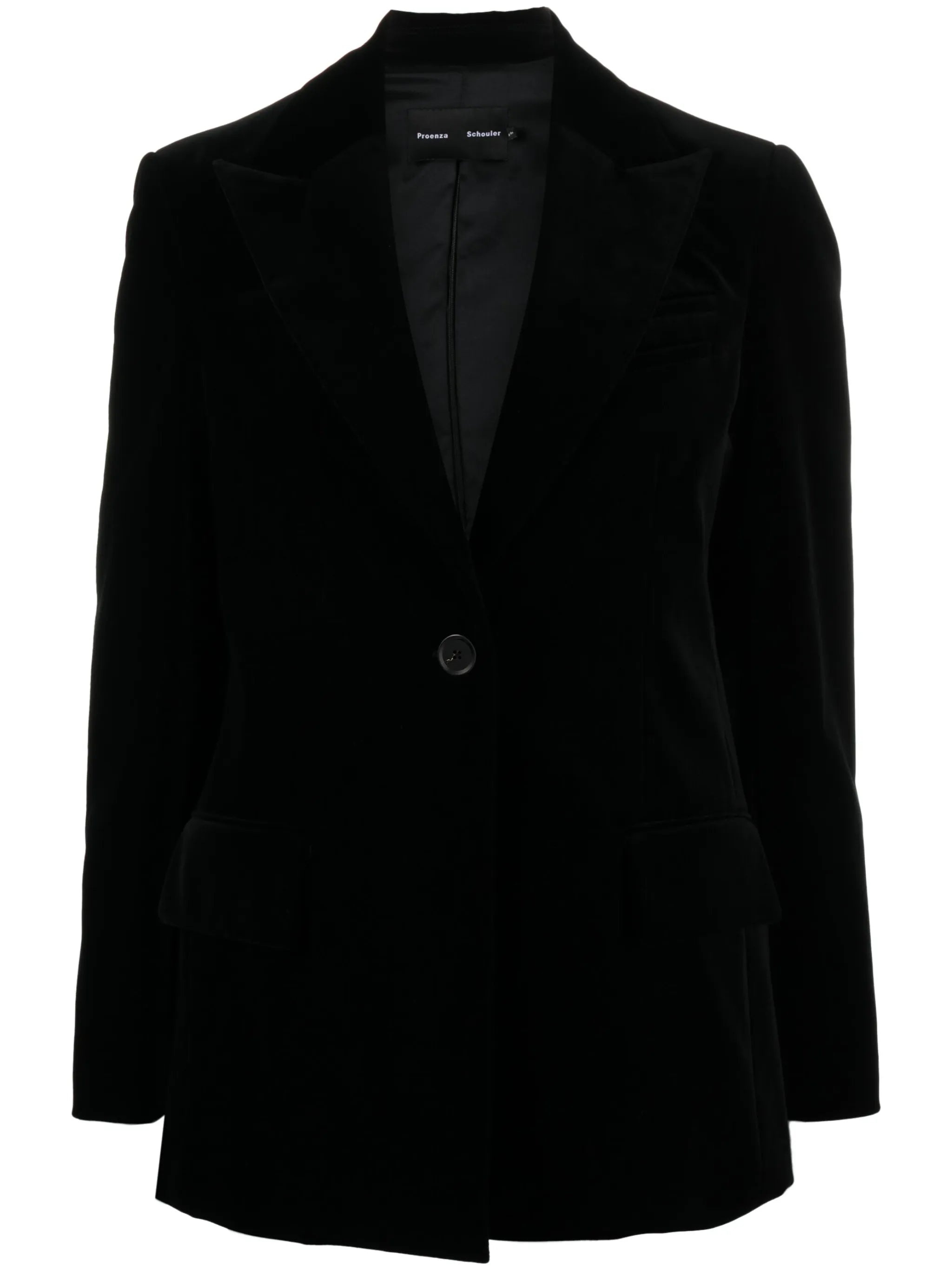 single-breasted velvet blazer