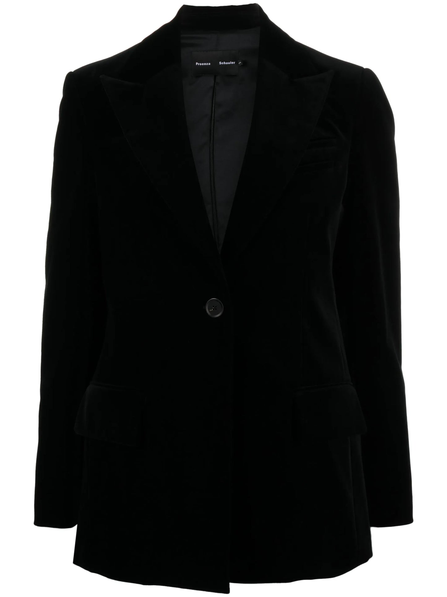 single-breasted velvet blazer